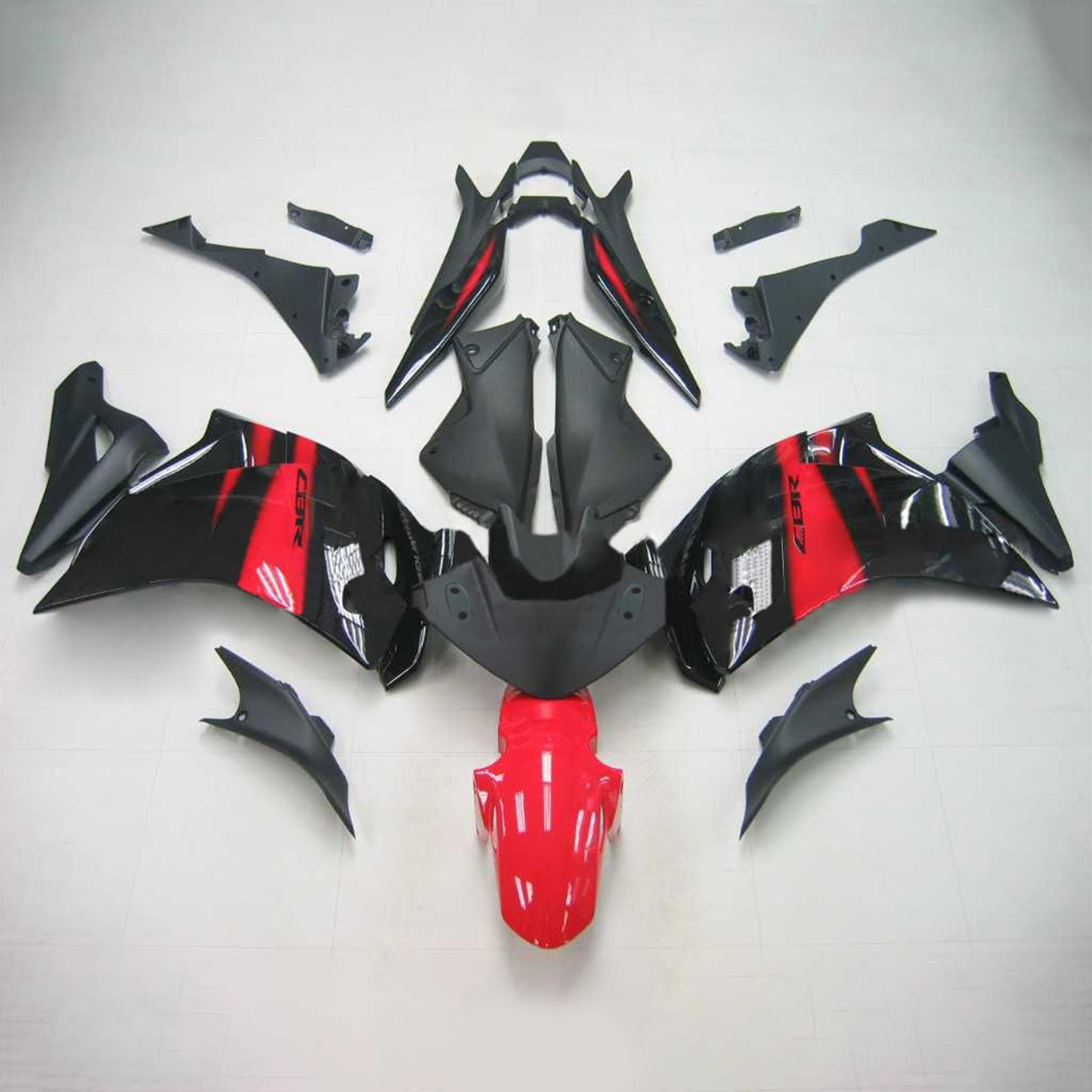 Amotopart Honda CBR250R 2011-2015 Black & Red Fairing Kit