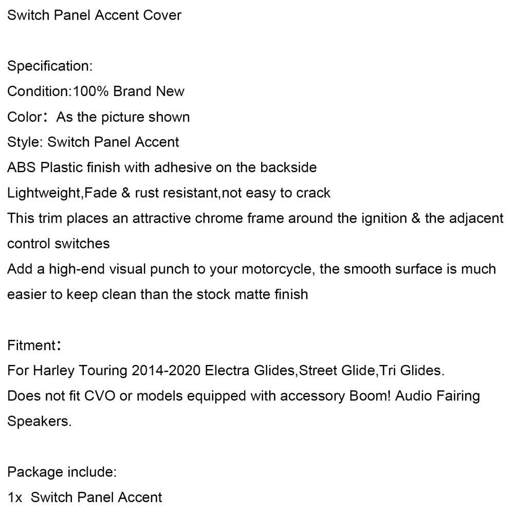 14-20 Touring Electra Glides Tri Glide Generic Switch Panel Accent Cover Trim