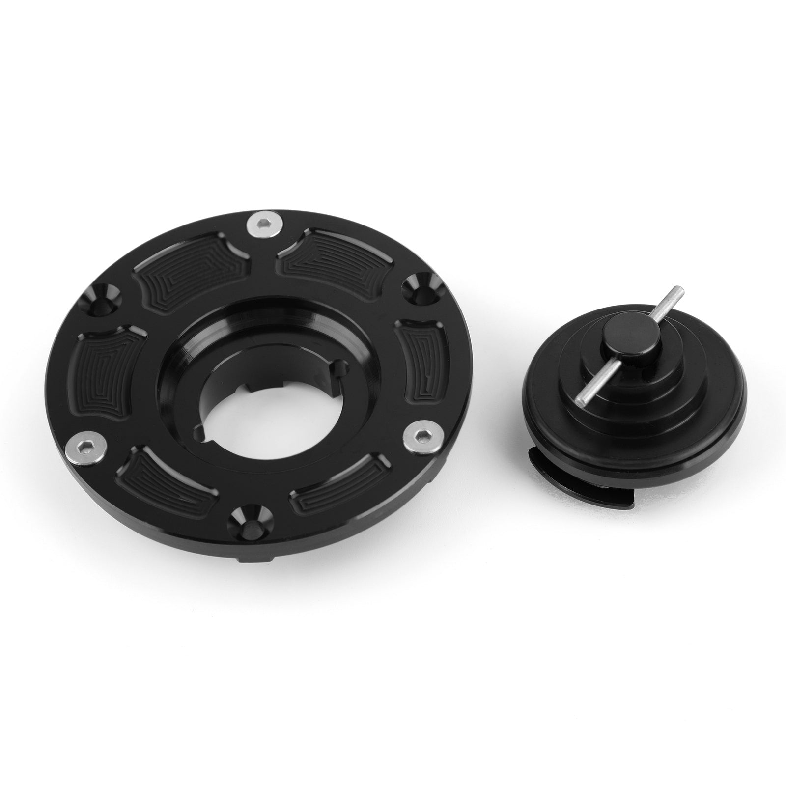 CNC Keyless Kraftstoffgaskappe für Kawasaki ER z 250 300 Ninja EX 2008-2017 Schwarz