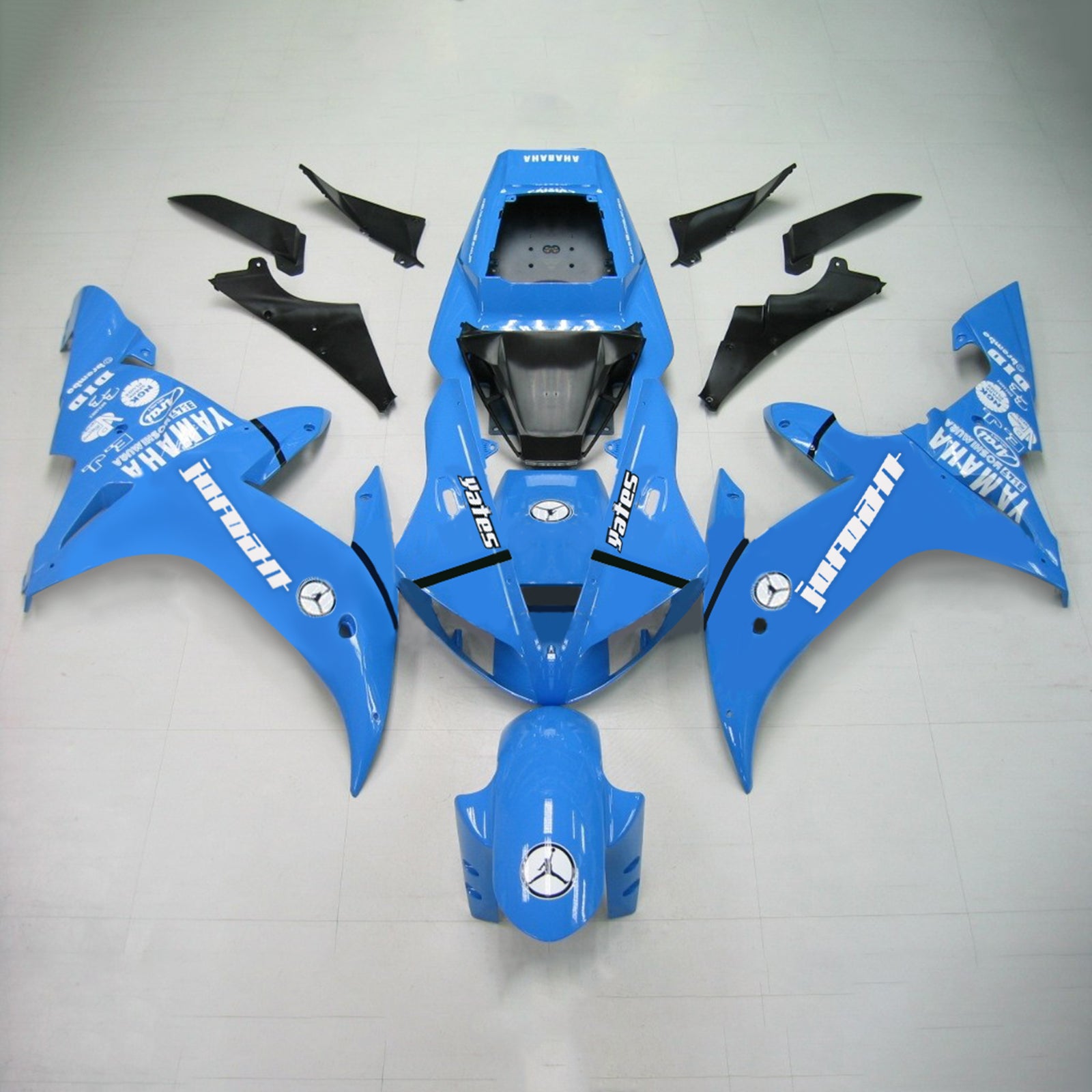 Kit de carenagem Amotopart Yamaha 2002-2003 YZF 1000 R1 azul