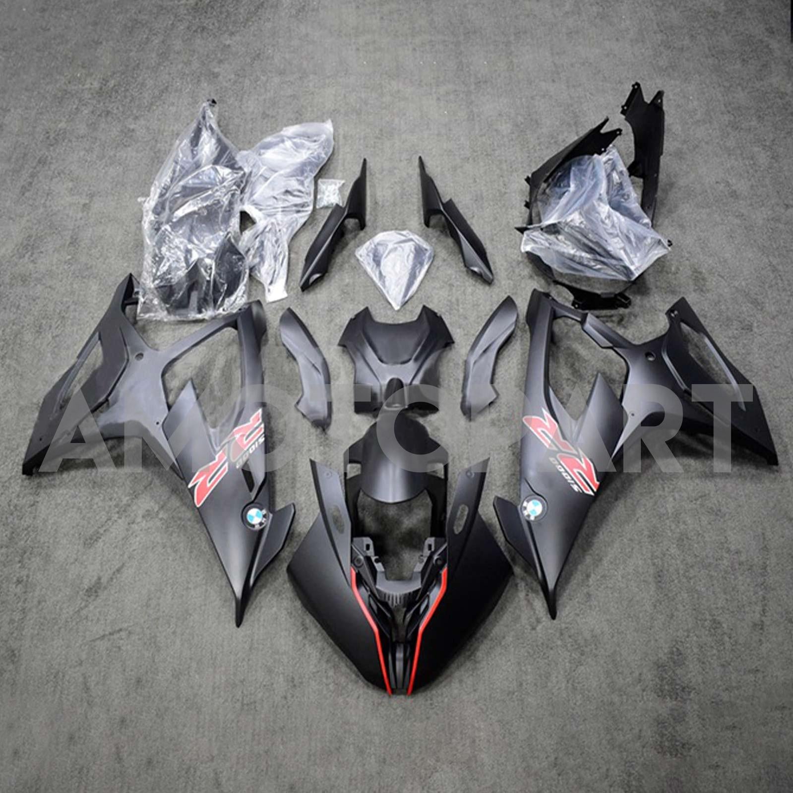 Amotopart 2019-2022 BMW S1000RR/M1000RR Black Red Line Racing Fairing Kit