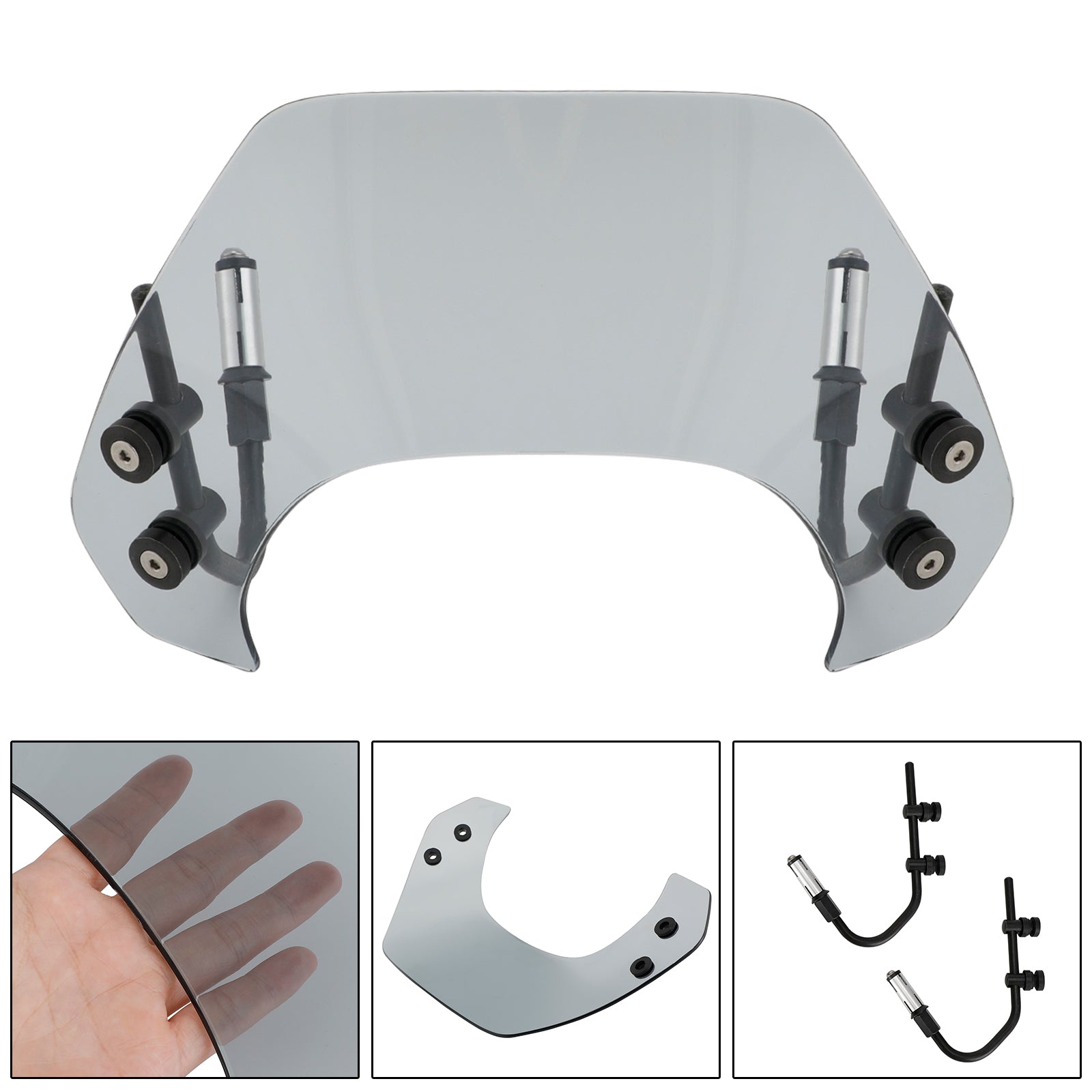 Kort motorcykel forrude forrude pasform til Vespa Sprint 150 2016-2021 Generisk