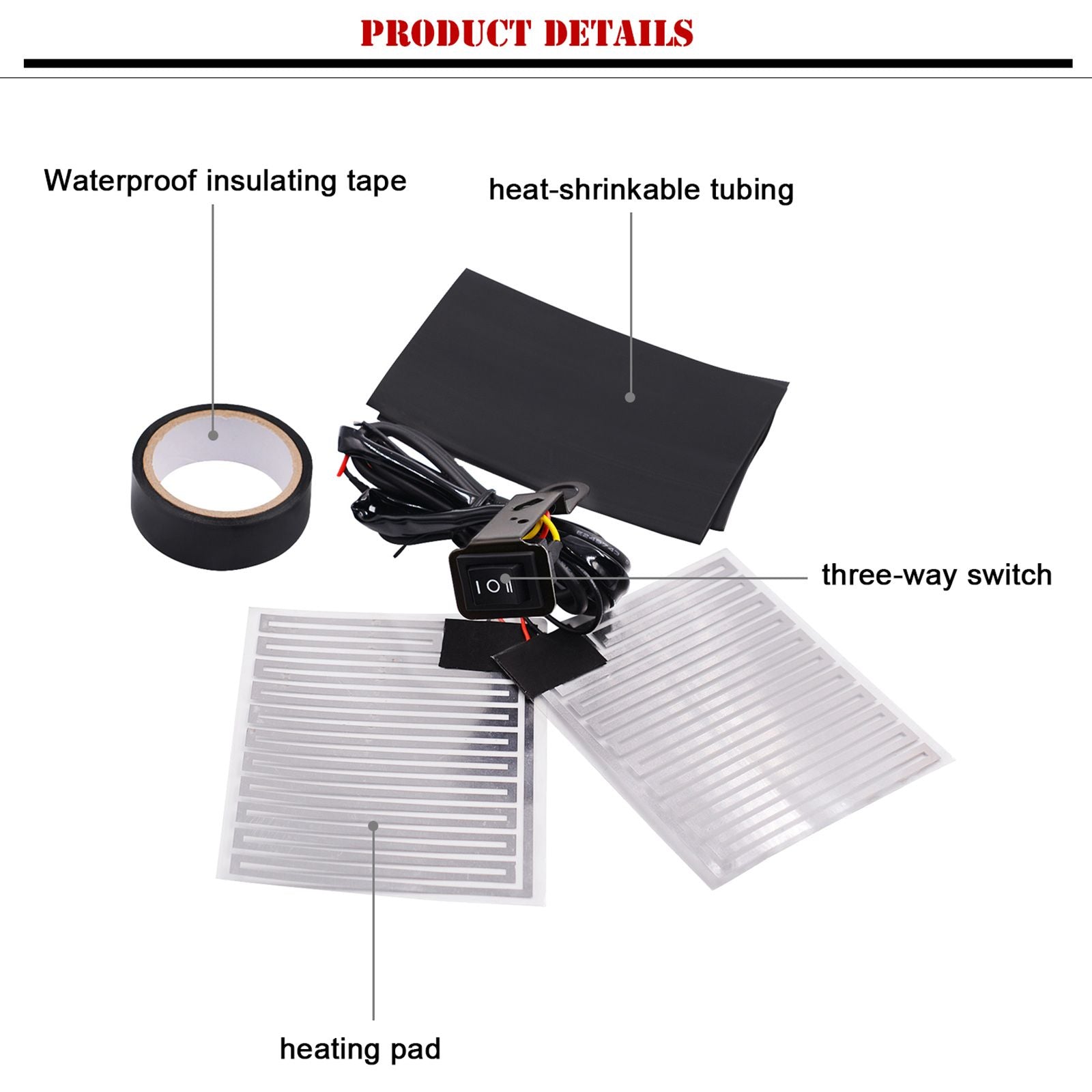 12V oppvarmet håndgrep Pad styret varm varmeovn Multi-temperatur for generisk motorsykkel