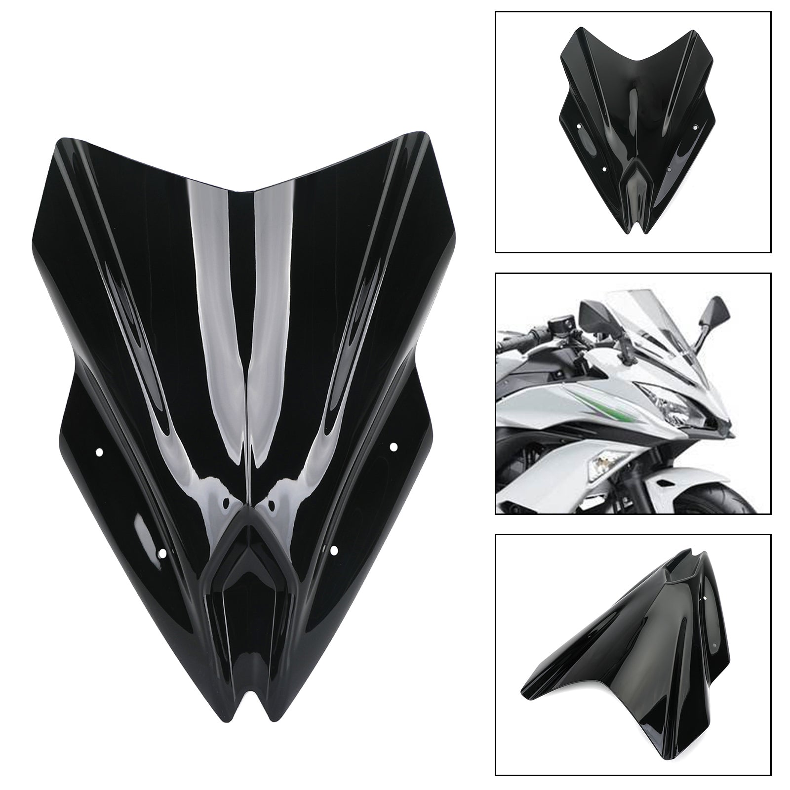 17-19 Kawasaki Ninja 650 Motorrad Windschutzscheibe Windschutzscheibe Schwarz