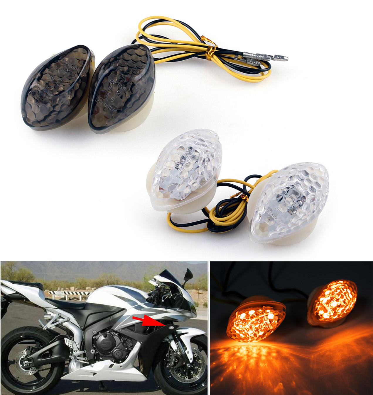04-13 Honda CBR 600 1000RR & 02-03 Honda CBR954 & CBR929 F4 LED Turn Signals