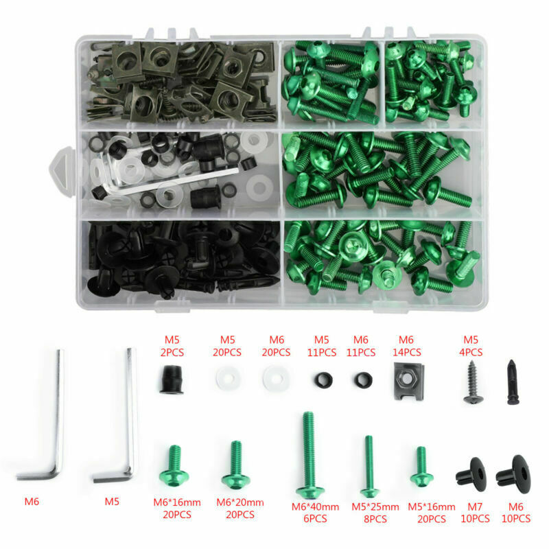 Ducati 1098 Honda CBR600F KAWASAKI NINJA CBR600F MOTORCYCLE FAIRING BOLTS KIT FASTENER CLICKS SKRÆKNING