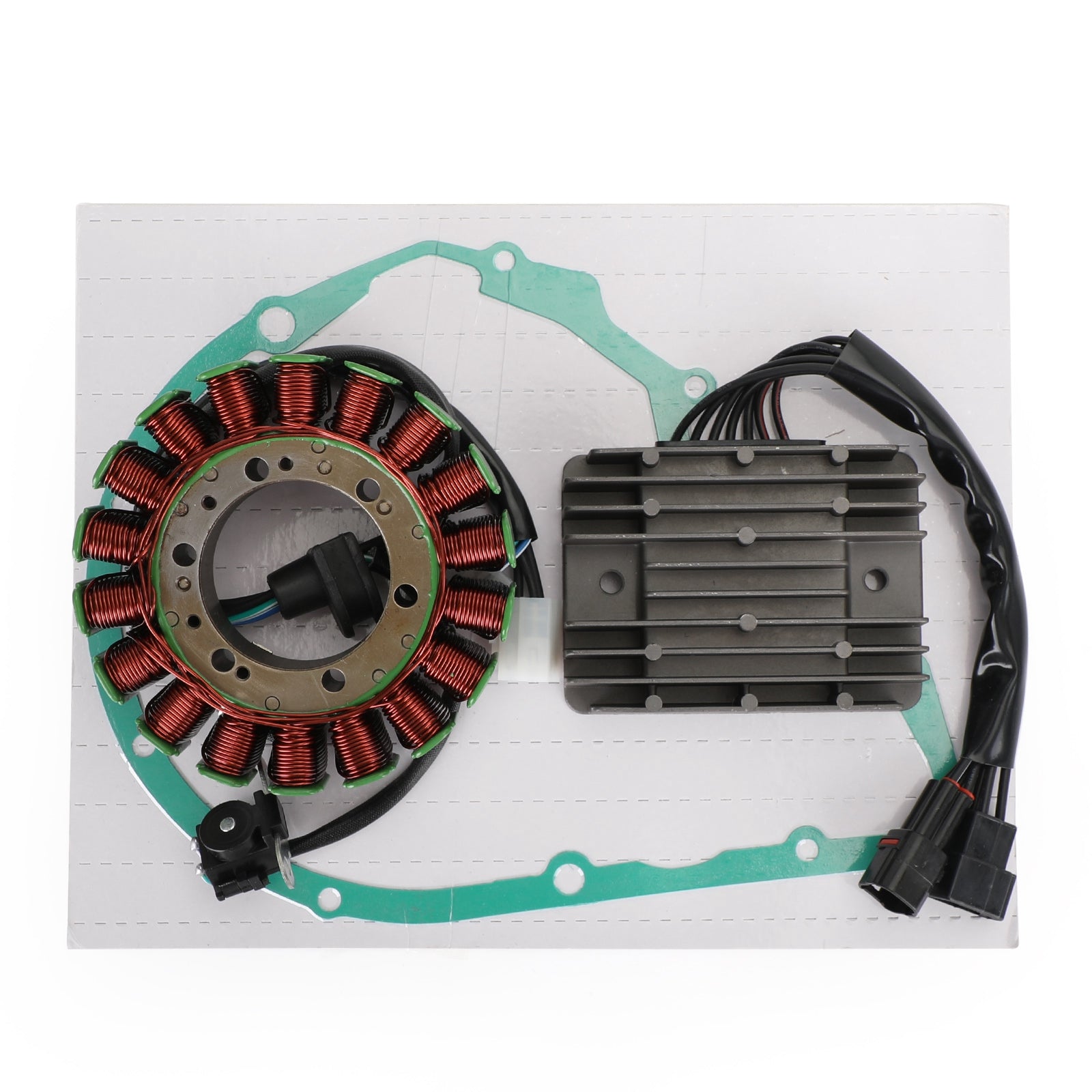Magneto Coil Stator + Spenningsregulator + Gasket Assy for Suzuki VZ VL 800 Boulevard C50 M50 C800 M800 2005-2019 Generisk