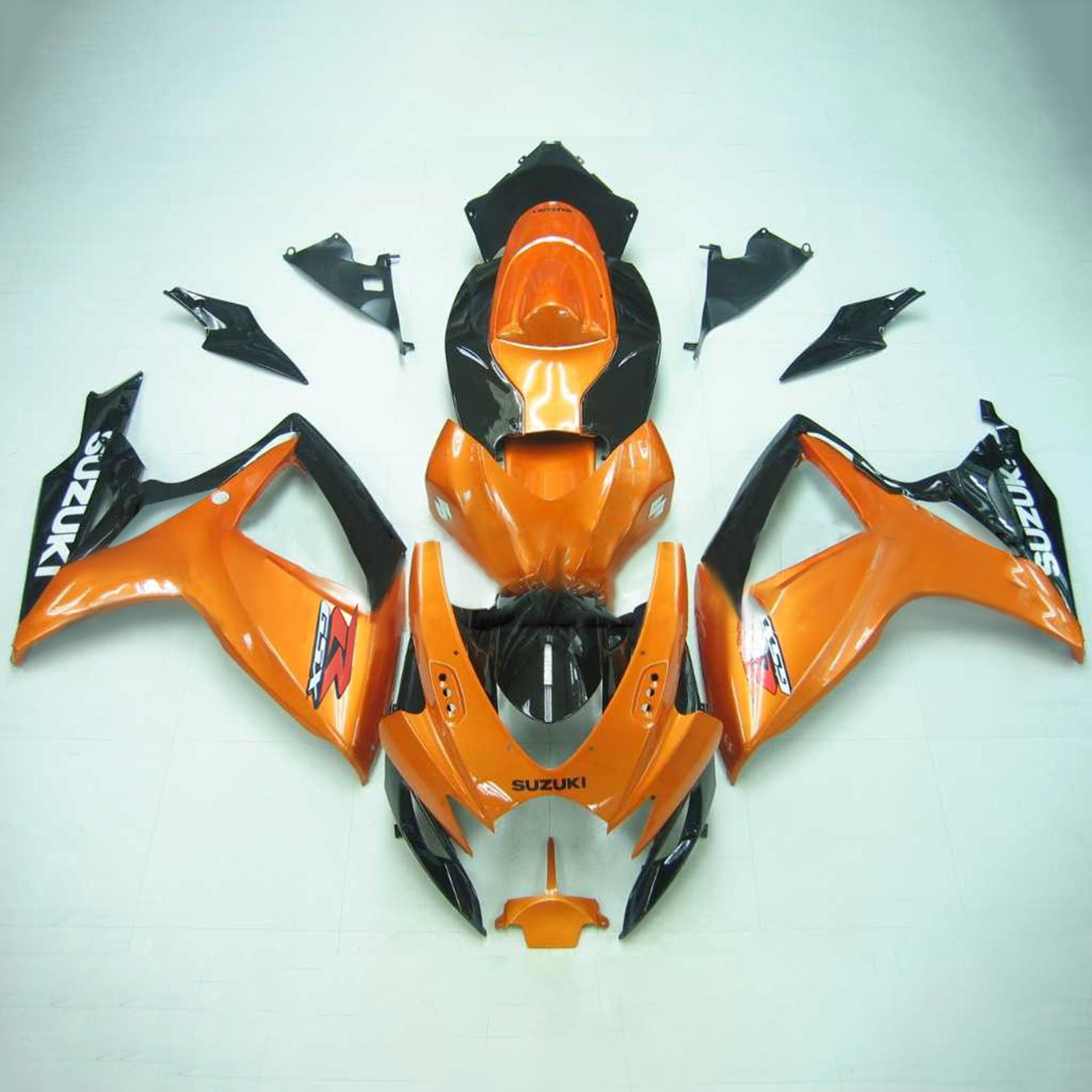 Amotopart 2006–2007 Suzuki GSXR 600/750, glänzendes Orange&Schwarzes Verkleidungsset