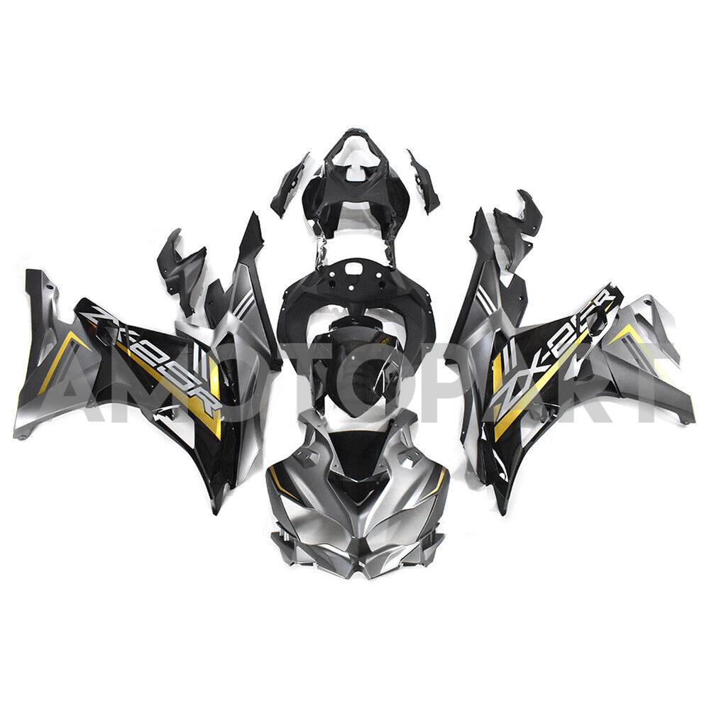 Amotopart 2019-2025 Kawasaki Ninja Zx25R ZX4R ZX4RR Black Sliver Fairing Kit