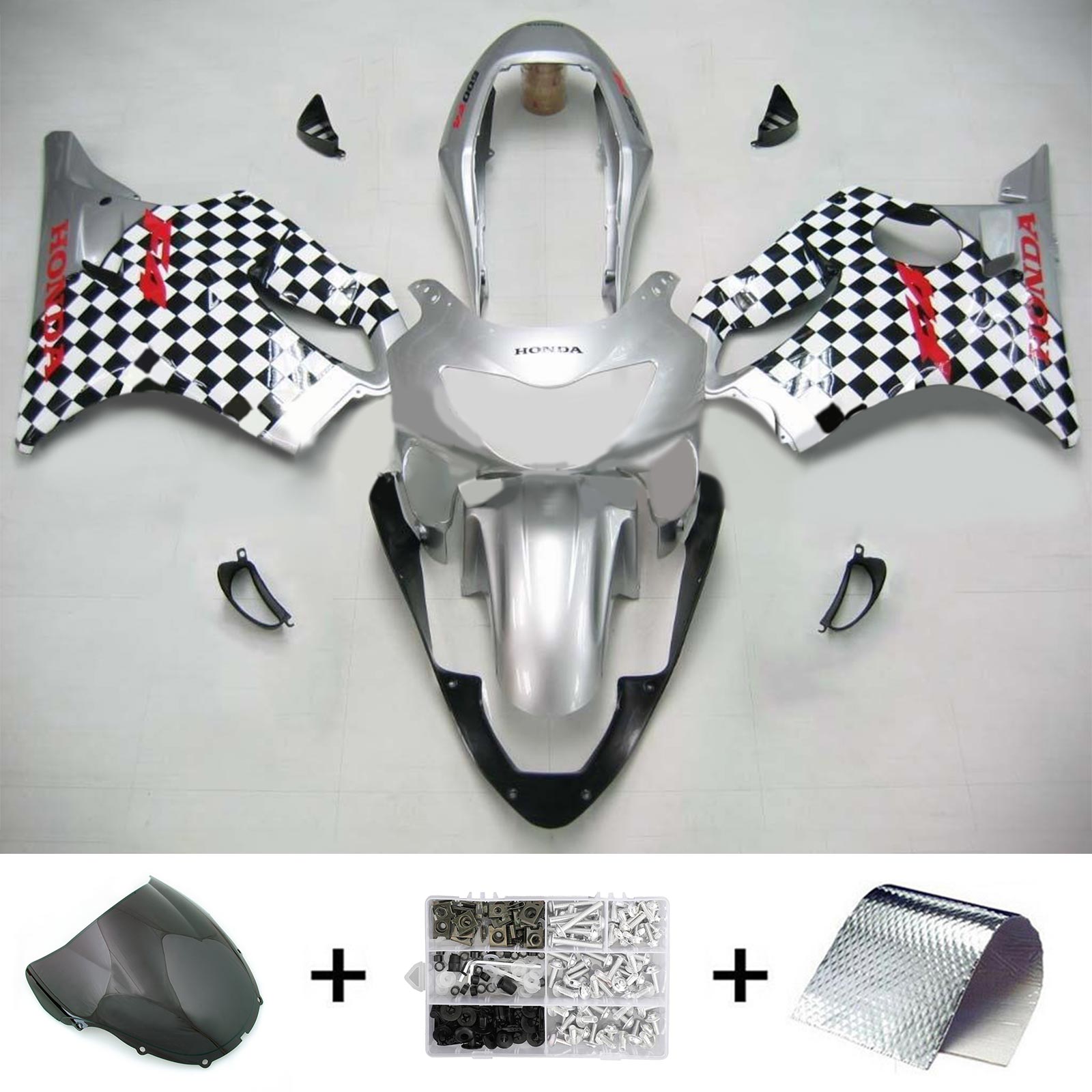 AMOTOPART HONDA CBR600F4 1999-2000 Checkerboard Black & White kuipkit