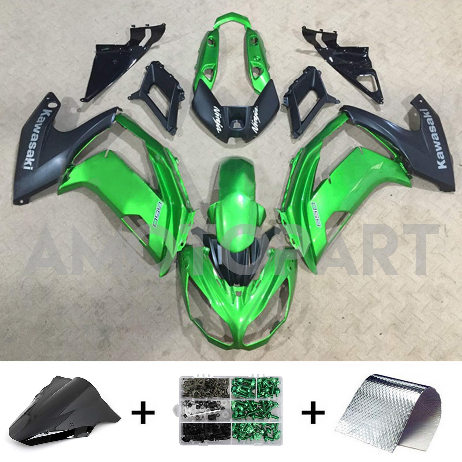 Amotopart 2012-2016 Kawasaki Ninja 650 Green Style2 Fairing Kit