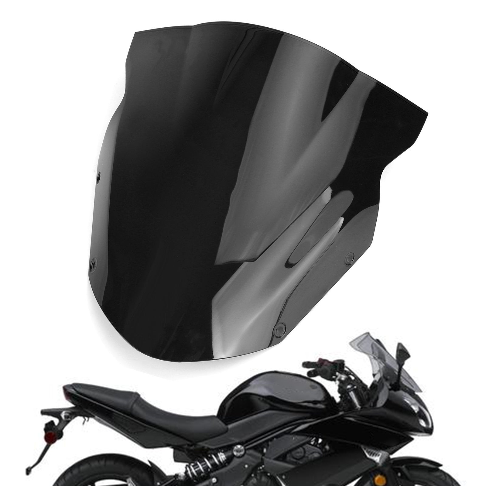 2009-2011 Kawasaki Ninja 650 ER6F Windschutzscheibe Windschutzscheibe Schwarz