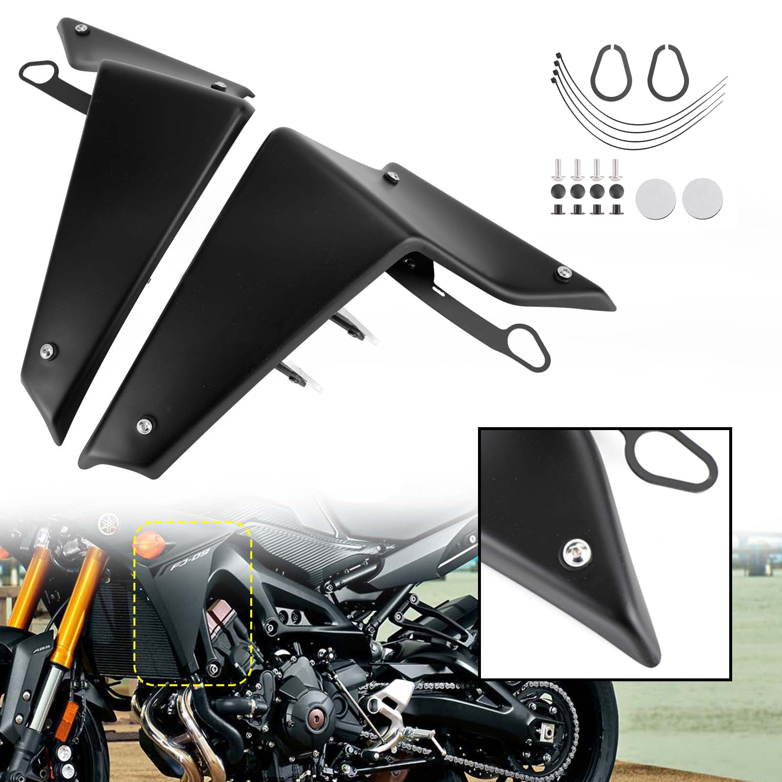 Seitenspoiler Aerodynamic Wing Deflexector für Yamaha MT-09 SP FZ09 2021-2022