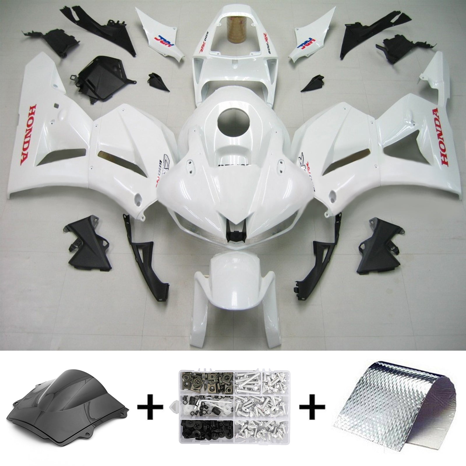 Amotopart 2013-2020 Honda CBR600 Fairing White Style2 Kit