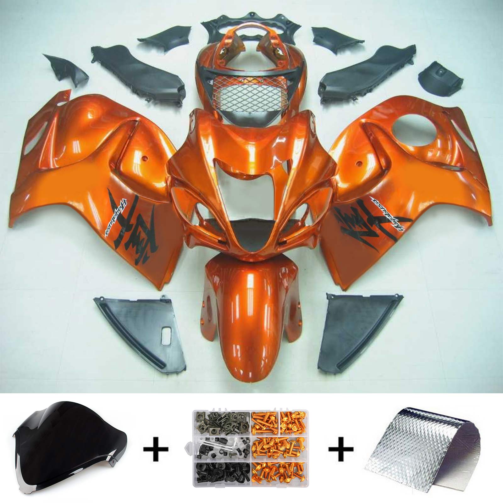 Amotopart 2008-2020 Suzuki Hayabusa GSX1300R Fairing Gloss Dark Orange Kit