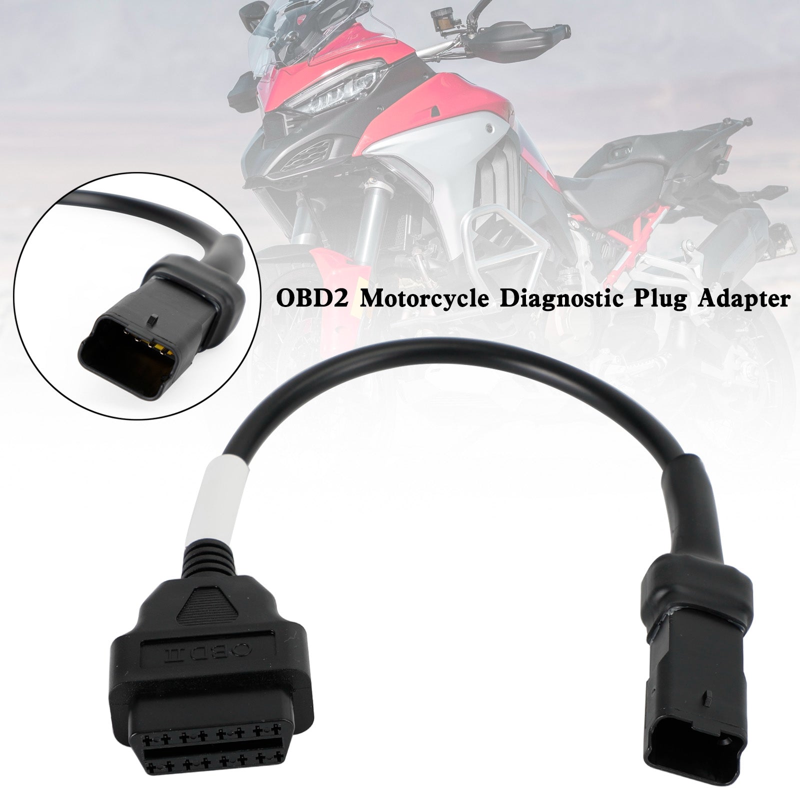Obd2 Diagnostic Cable, 4 Pin to Obd2 Diagnostic Adapter Connector  Motorcycle Scanner Diagnostic Cable fit for Yamaha Popular