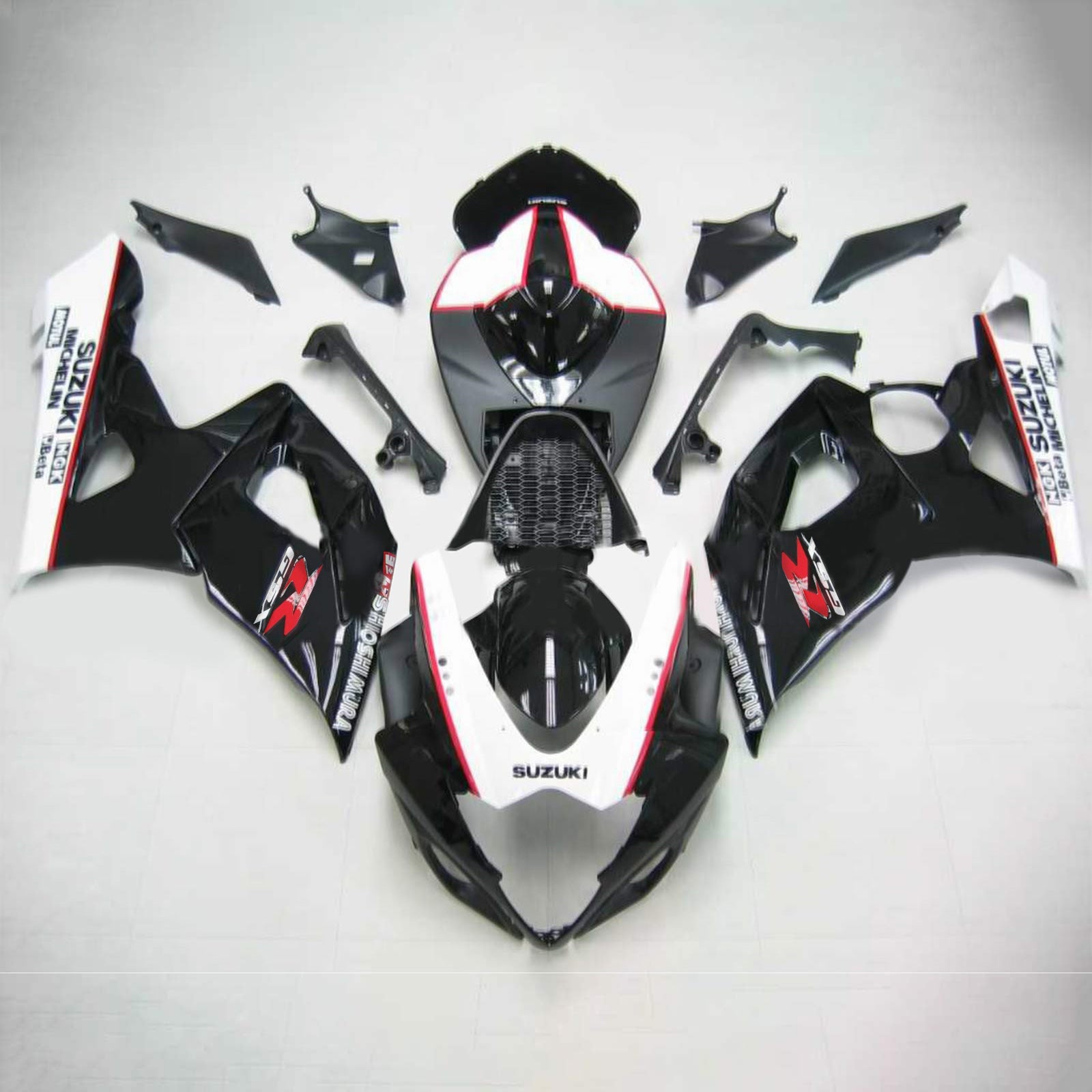 Amotopart 2005-2006 Suzuki GSXR1000 Fairing White&Black Kit