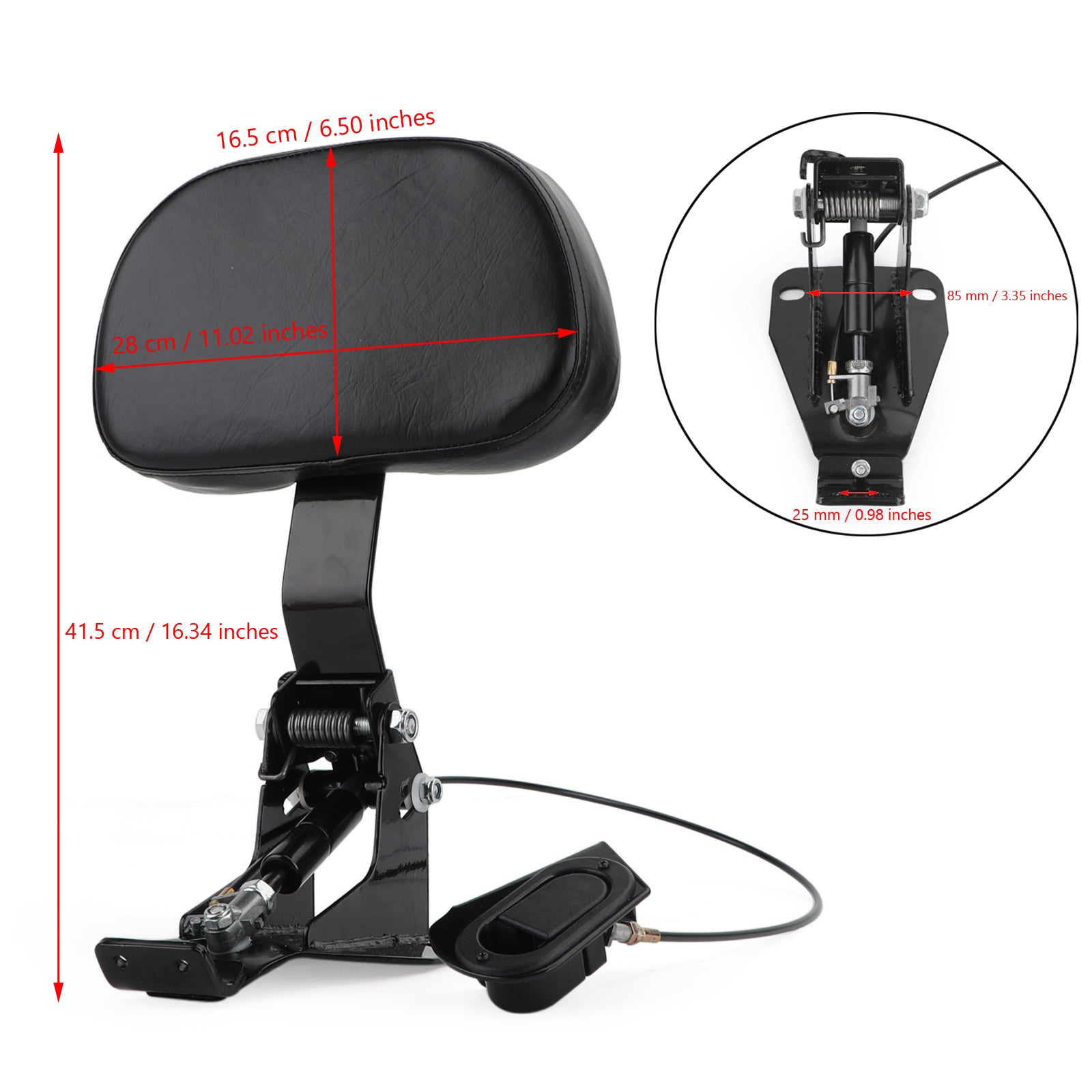 Bestuurdersrugleuning geschikt voor 2009-2015 Touring Road Street Electra Glide FLHR FLTR