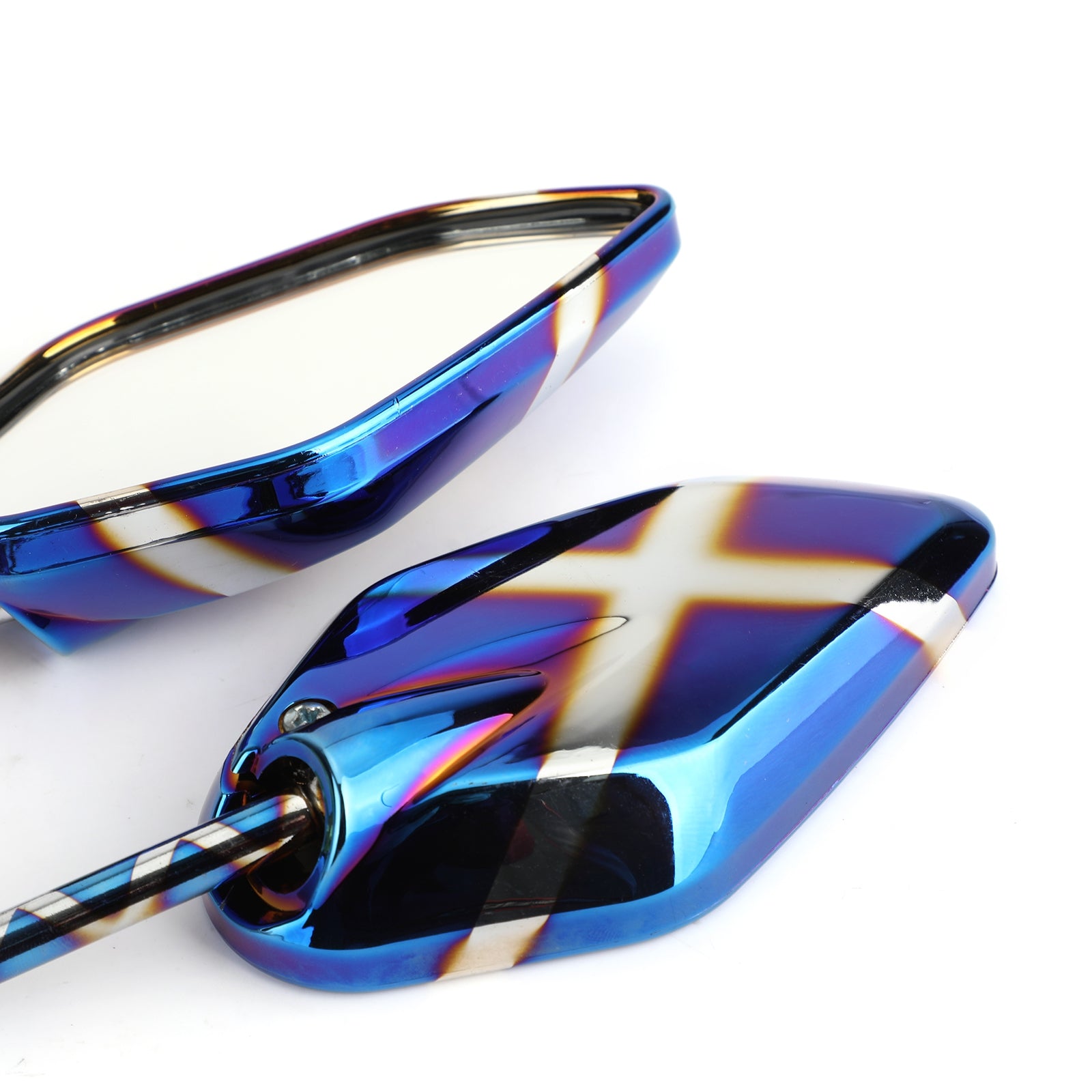 Verbrande titaniumzijde achteruitkijkspiegels 10 mm M10 voor cafe racer op maat gemaakte motorfiets generiek