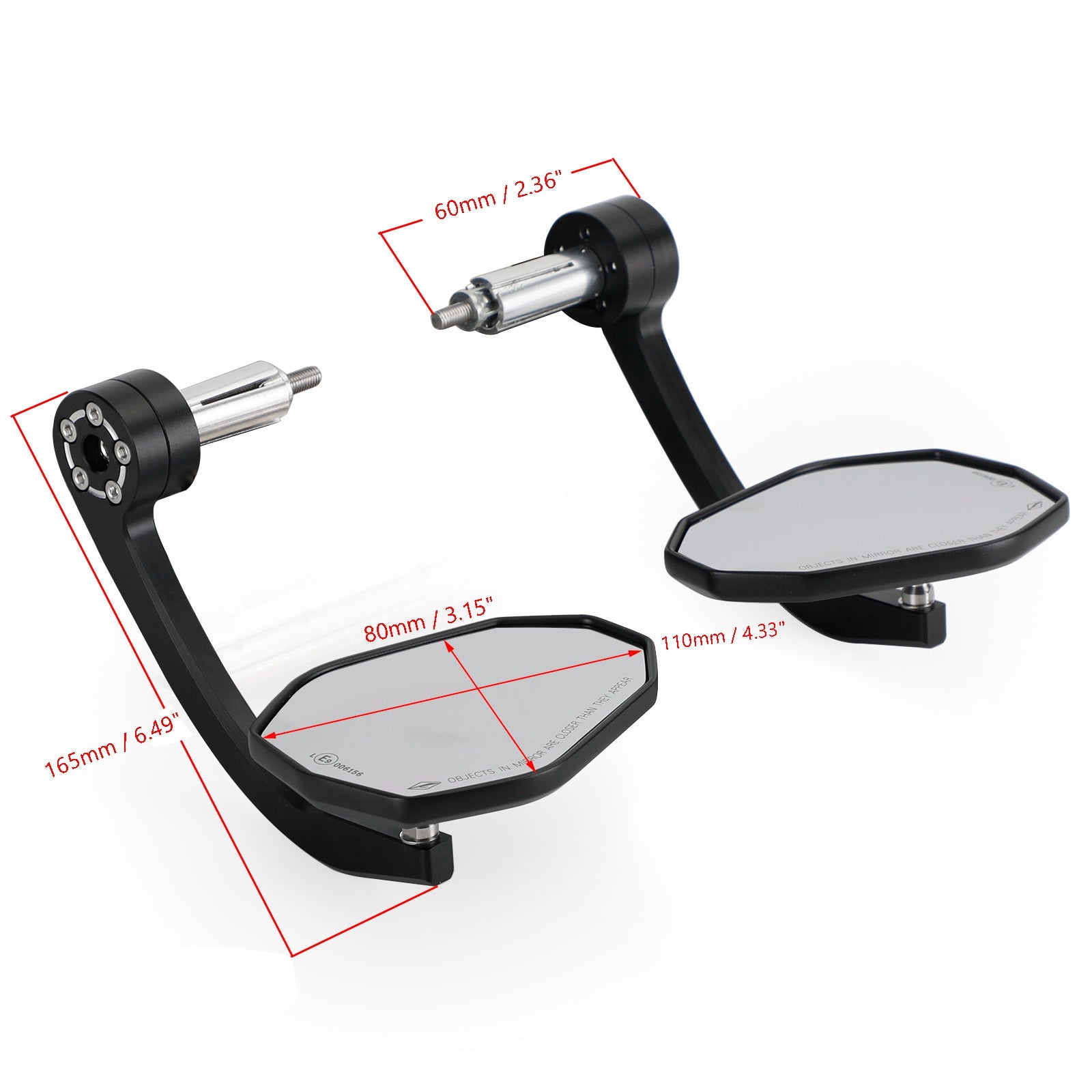 Sort 7/8" Brugerdefineret CNC aluminium motorcykel motorcykel 22 mm håndtag ende spejl