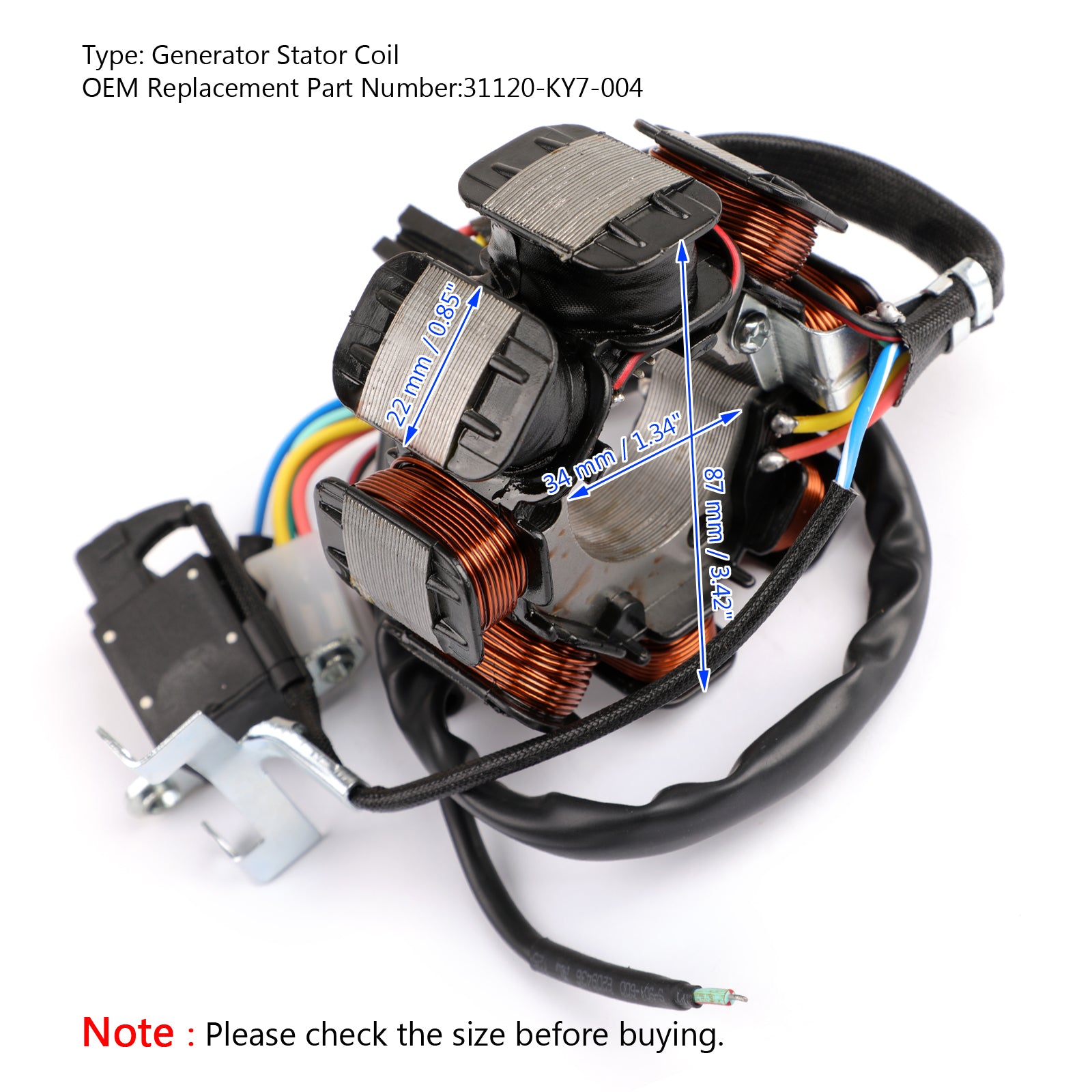 Magneto Generator Stator Bobina para Honda NX125 31120-KKY7-004 1988 1989 1990 Via FedEx