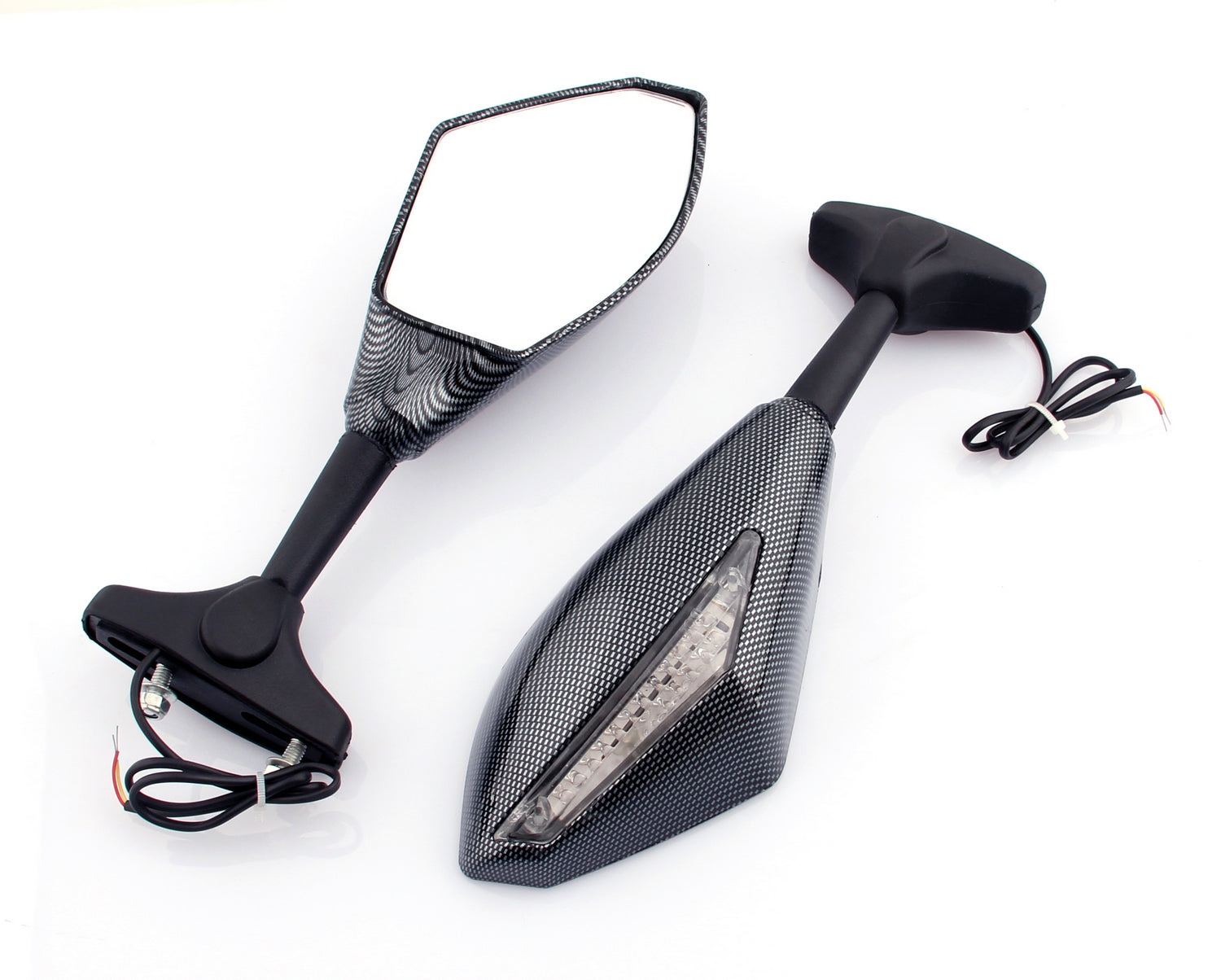 Universal Moto Turn Signal Mirrors For Honda Kawasaki Suzuki Yamaha