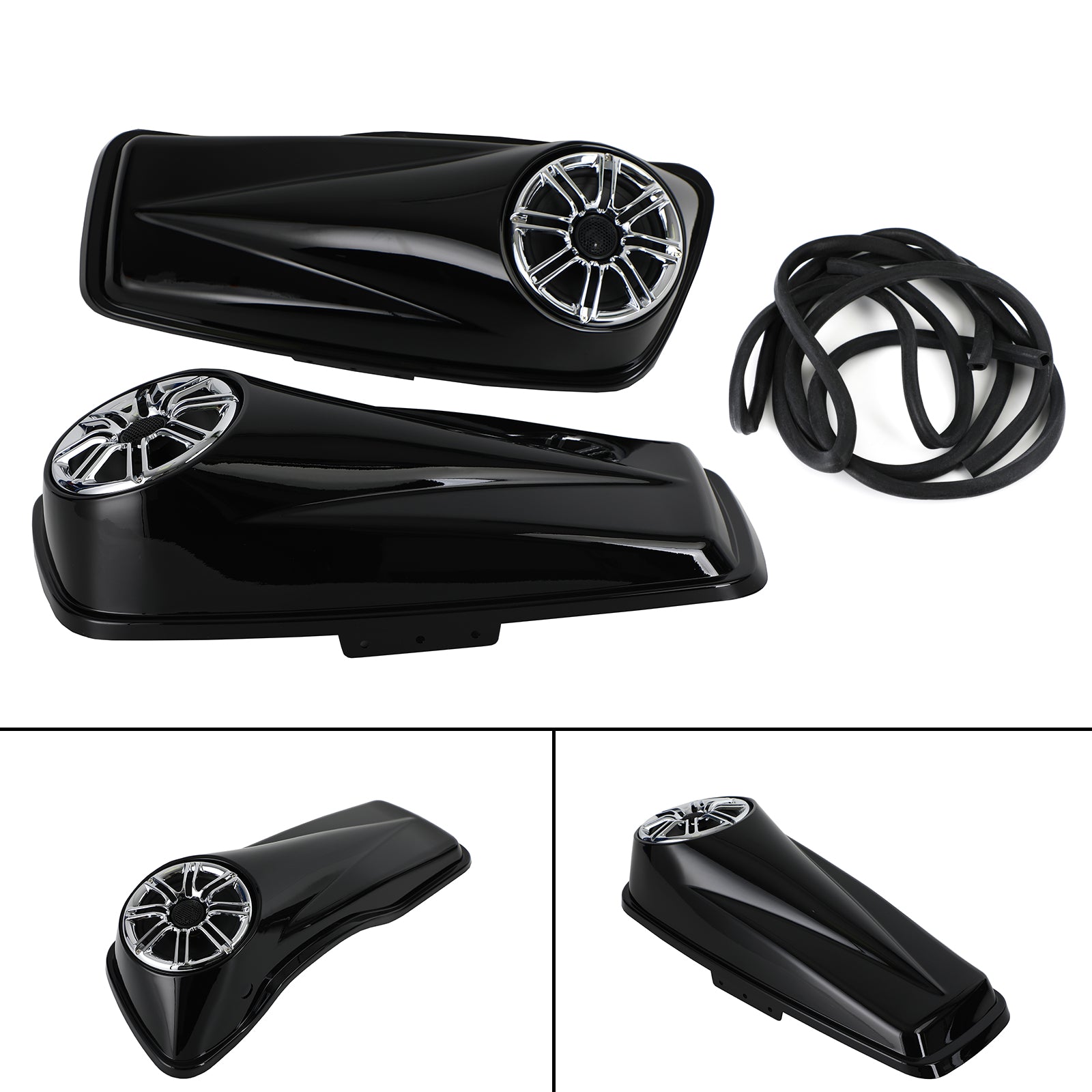 Alforja TRIPLE 6.5 Tapas con altavoz para Harley Touring Electra Glide 14-21 Genérico