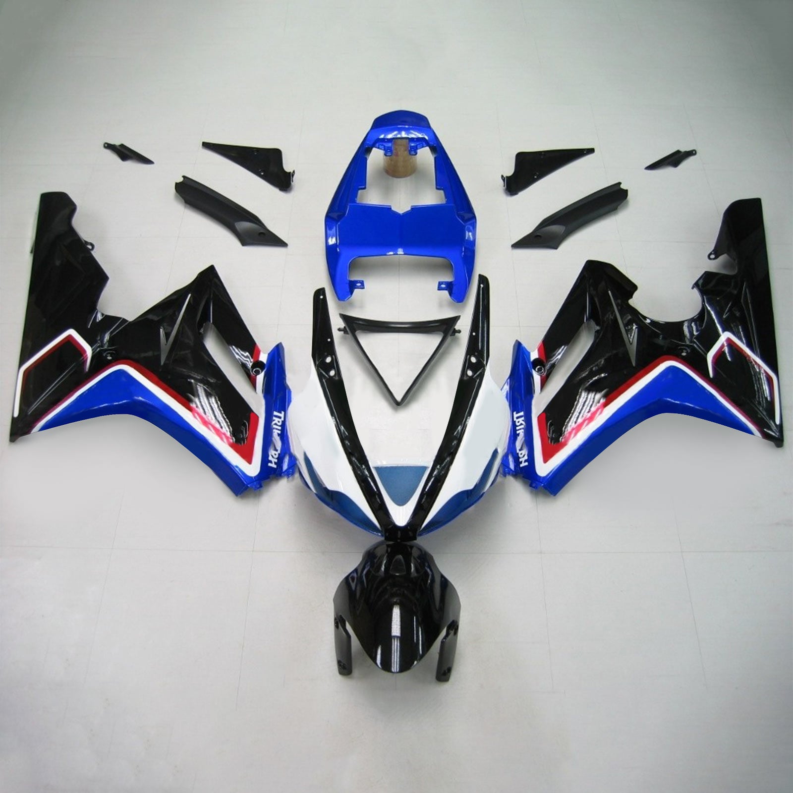 Amotopart Triumph 2006–2008 Daytona 675 Black Mix Blue Verkleidungsset