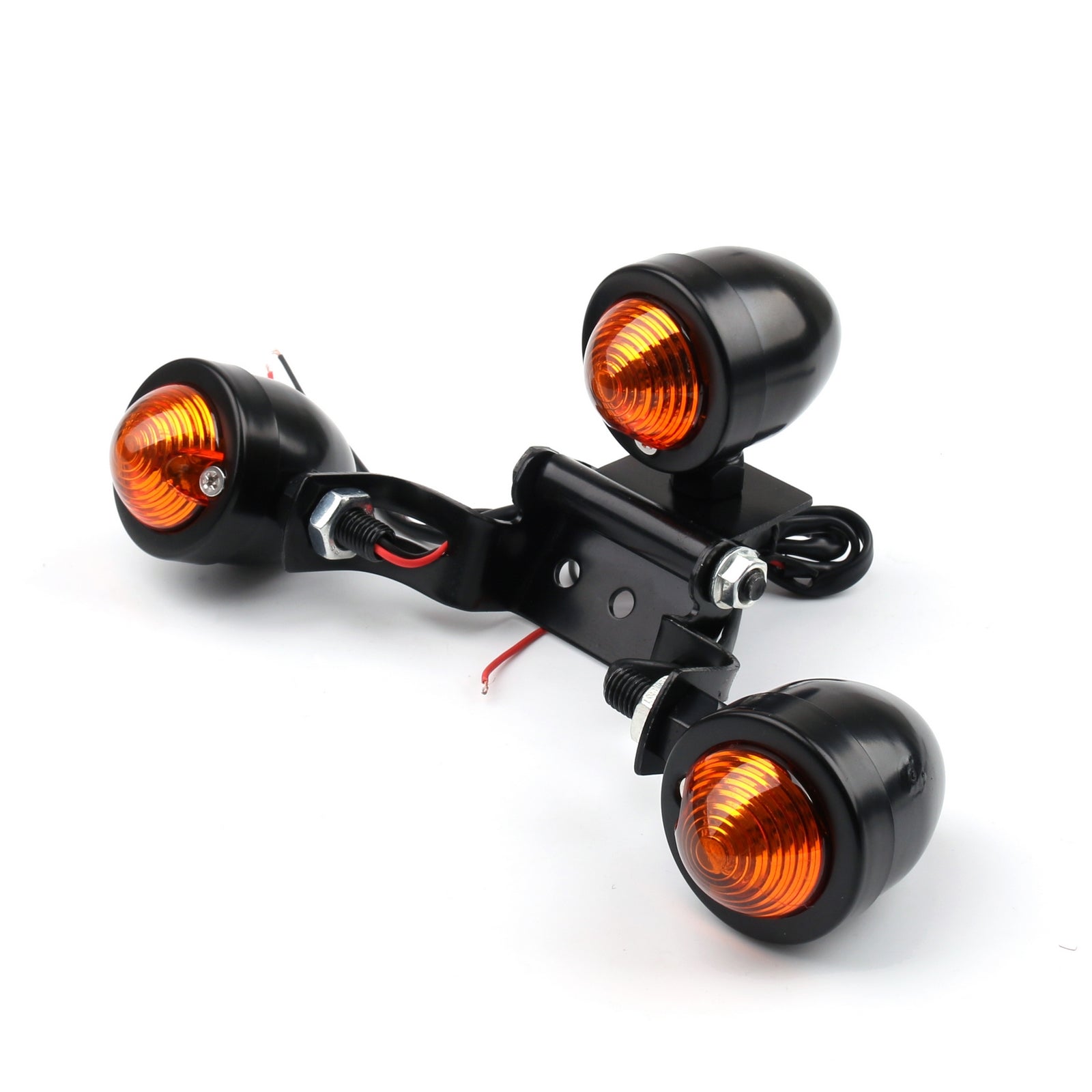 Universal Motorcykel Mount nummerplade Bracket Taillight Brake Light Black