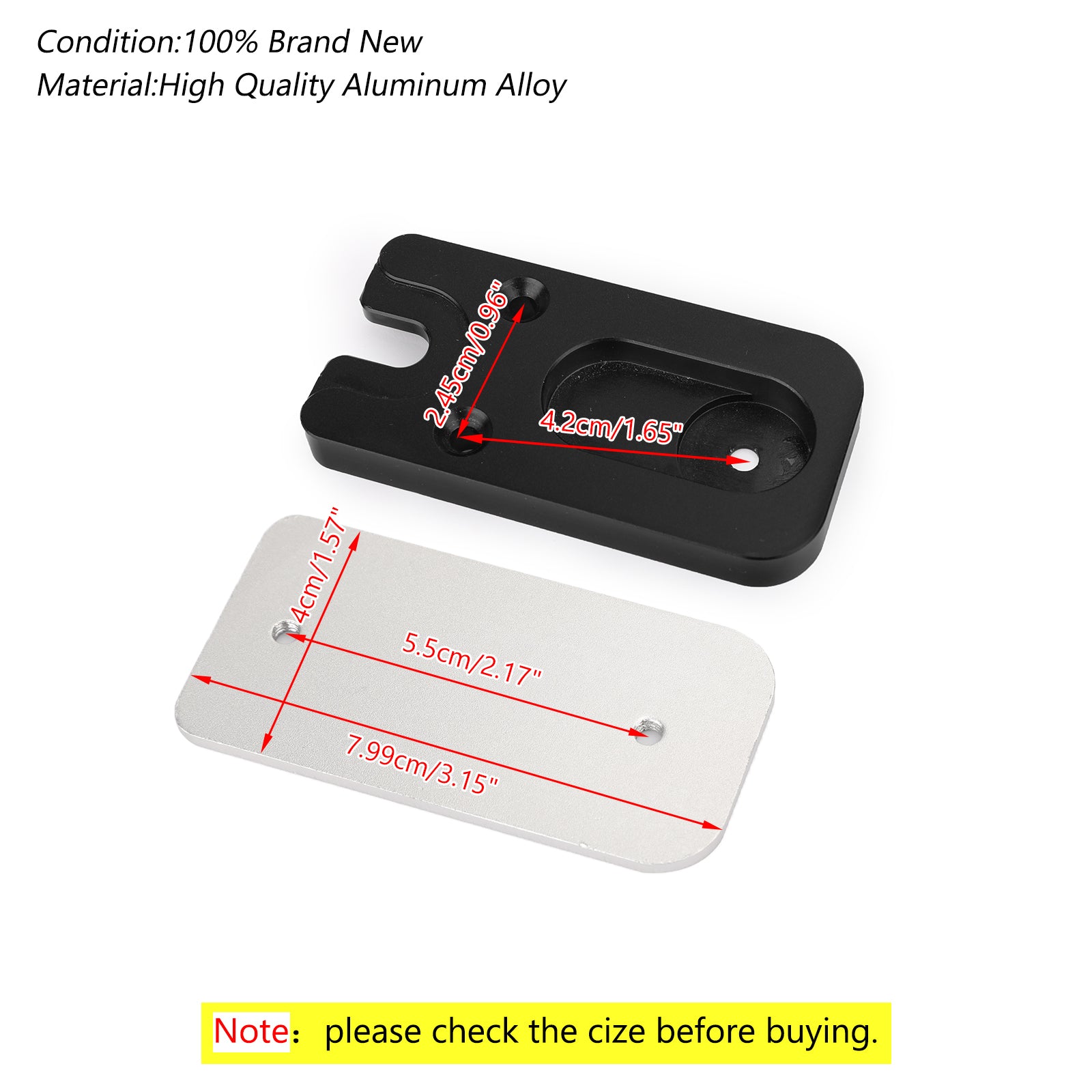 Plaque d'immatriculation du support de support ajusté pour Yamaha Honda Kawasaki BMW Universal Black