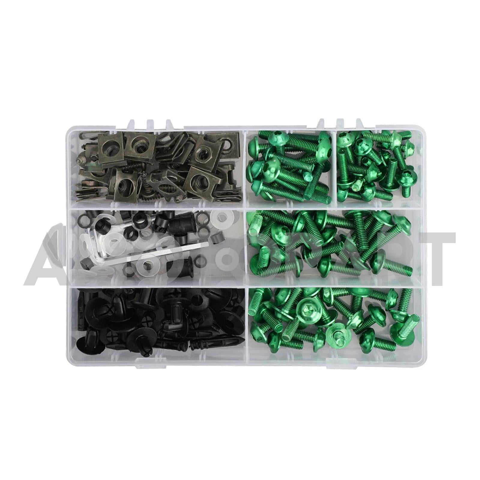 Amotopart Kawasaki ZX6R 1998-1999 Kit de carenagem preta verde