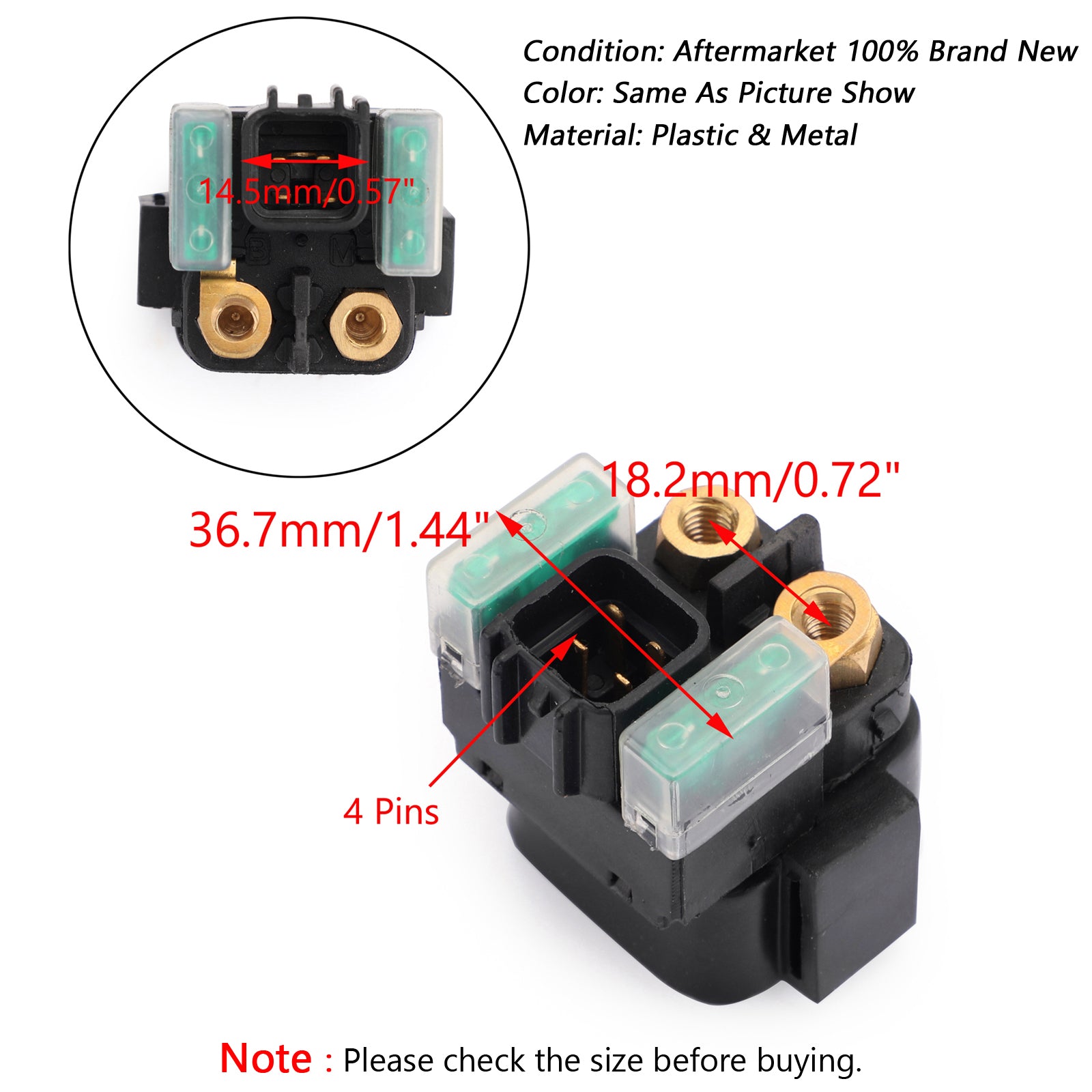 Starter Solenoid Relay Fit for Suzuki AN250 Burgman 250 Skywave 250 Yamaha Raptor 250 YFM250 08-12