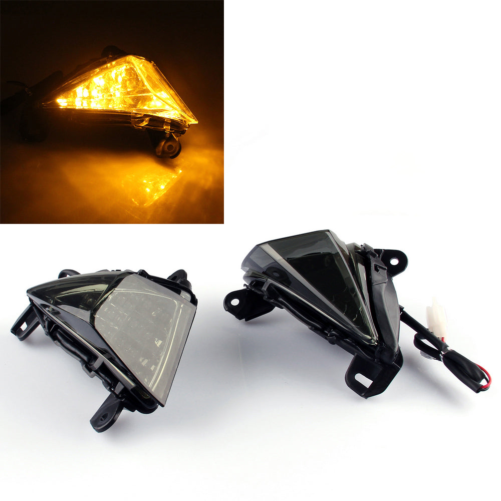 LED Front Turn Signal Lights For Kawasaki Ninja ZX-10R 2004-2005 – Pair, ABS Plastic, Amber