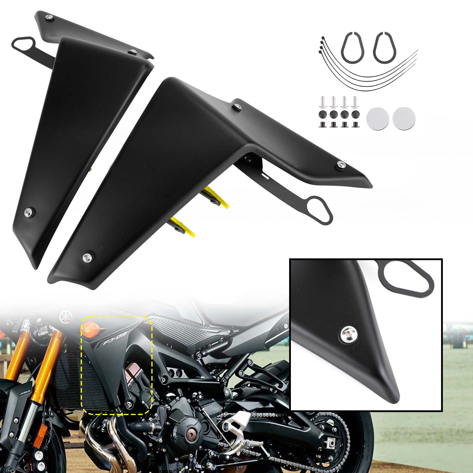 Seitenspoiler Aerodynamic Wing Deflexector für Yamaha MT-09 SP FZ09 2021-2022
