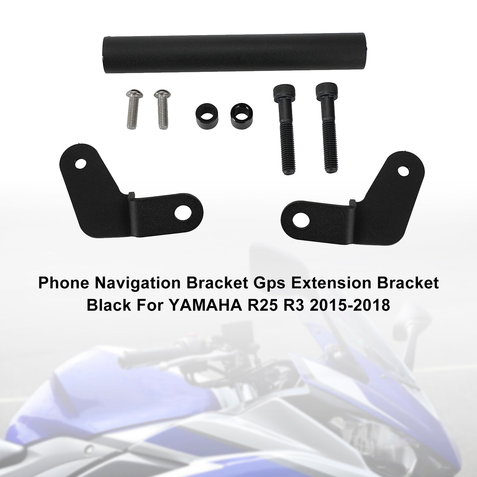 Navigationsfäste Telefon GPS-konsol Black Fits för Yamaha R25 R3 2015-2018