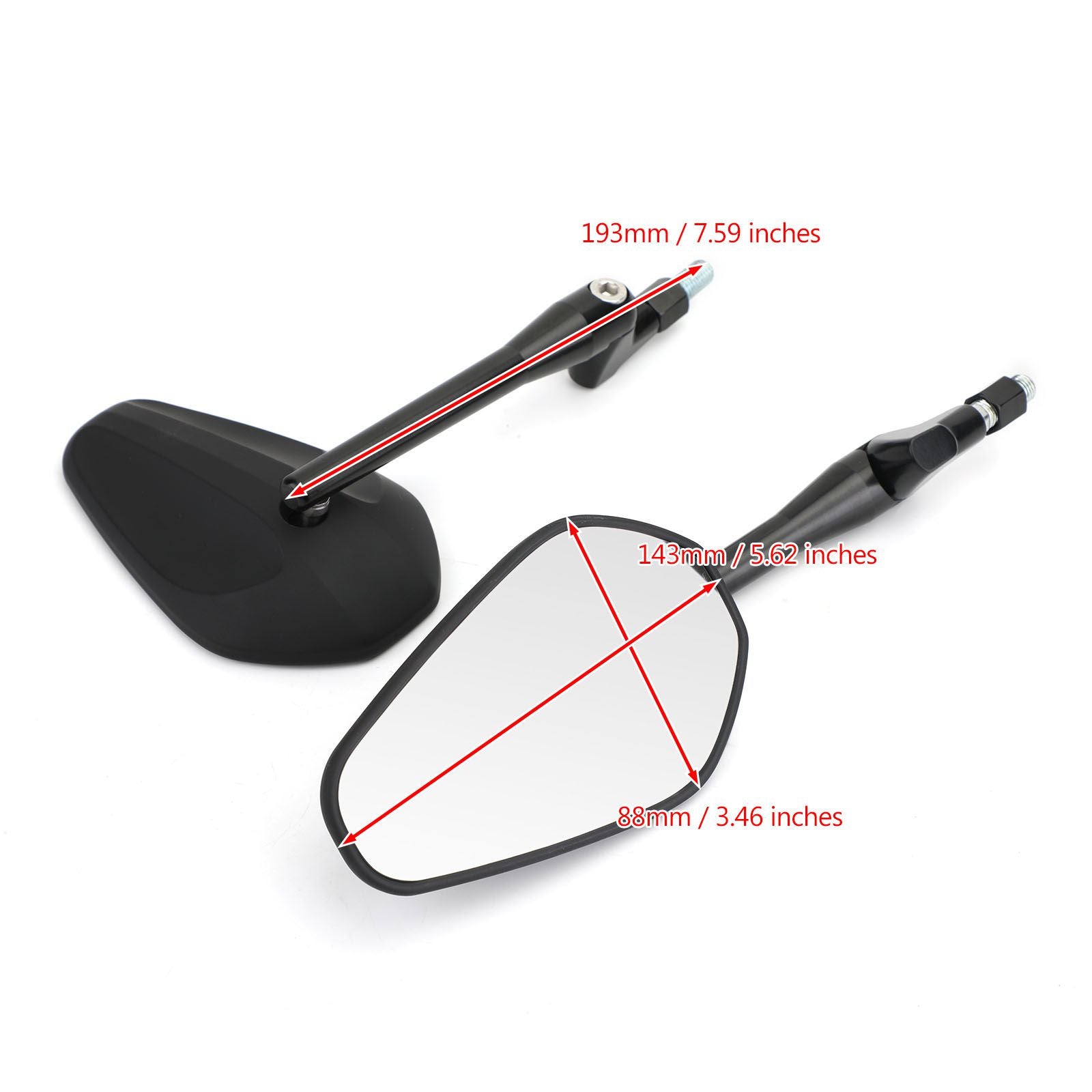 Nuevo M10 10mm izquierda y derecha motocicleta espejos retrovisores personalizados personalizados genéricos