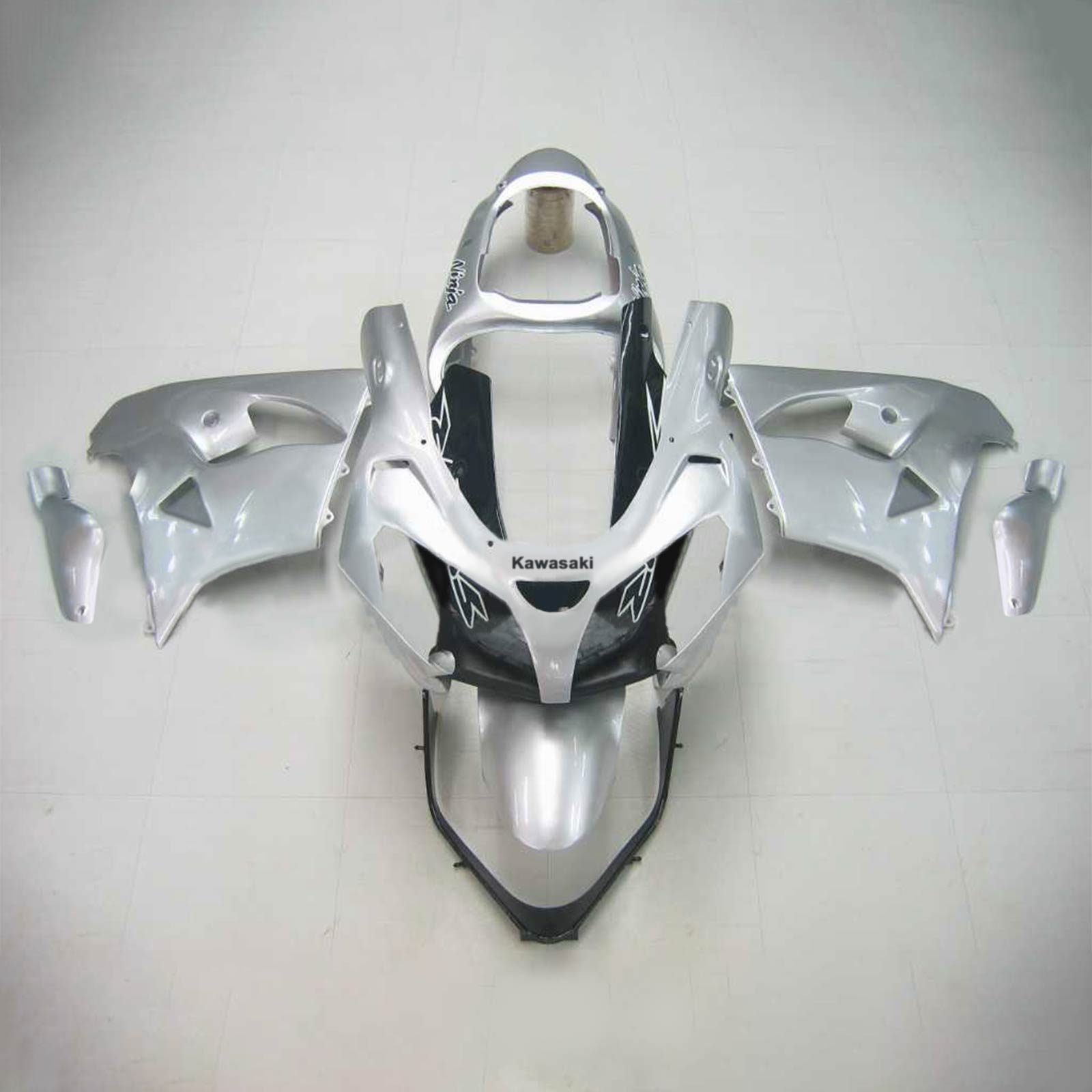 Amotopart Kawasaki ZX9R 2000-2001 Silver Fairing Kit