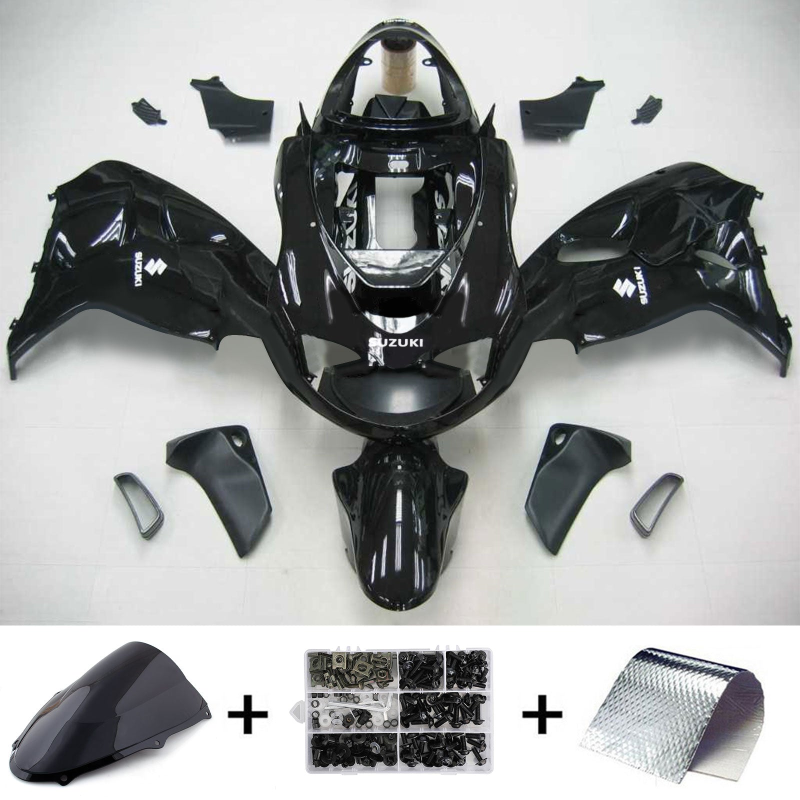 Amotopart 1998-2003 Suzuki TL1000R Fairing Gloss Black Kit
