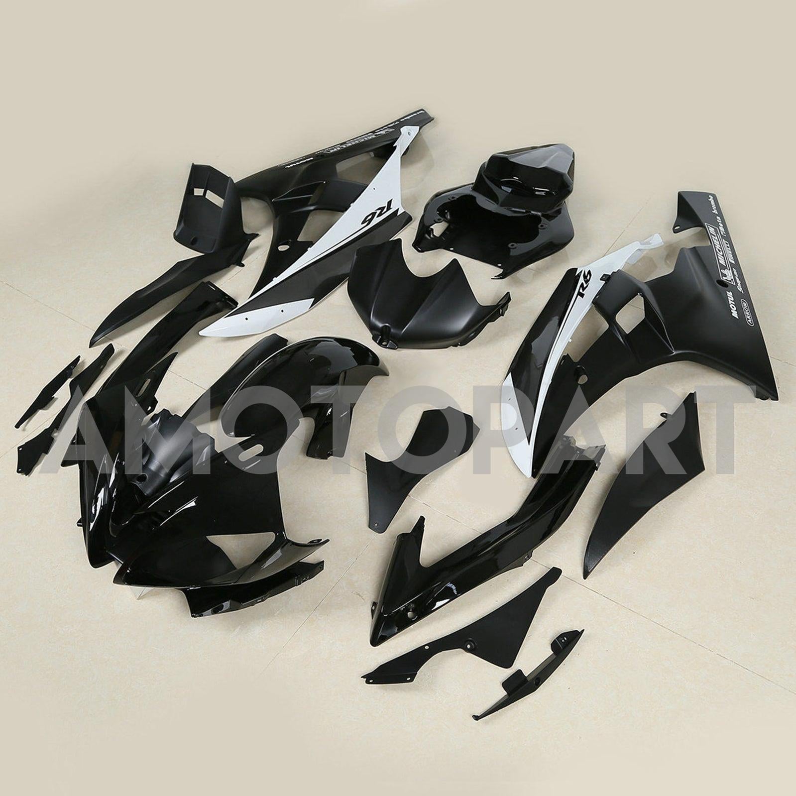 Amotopart 2006-2007 Yamaha YZF-R6 Black Fairing Kit