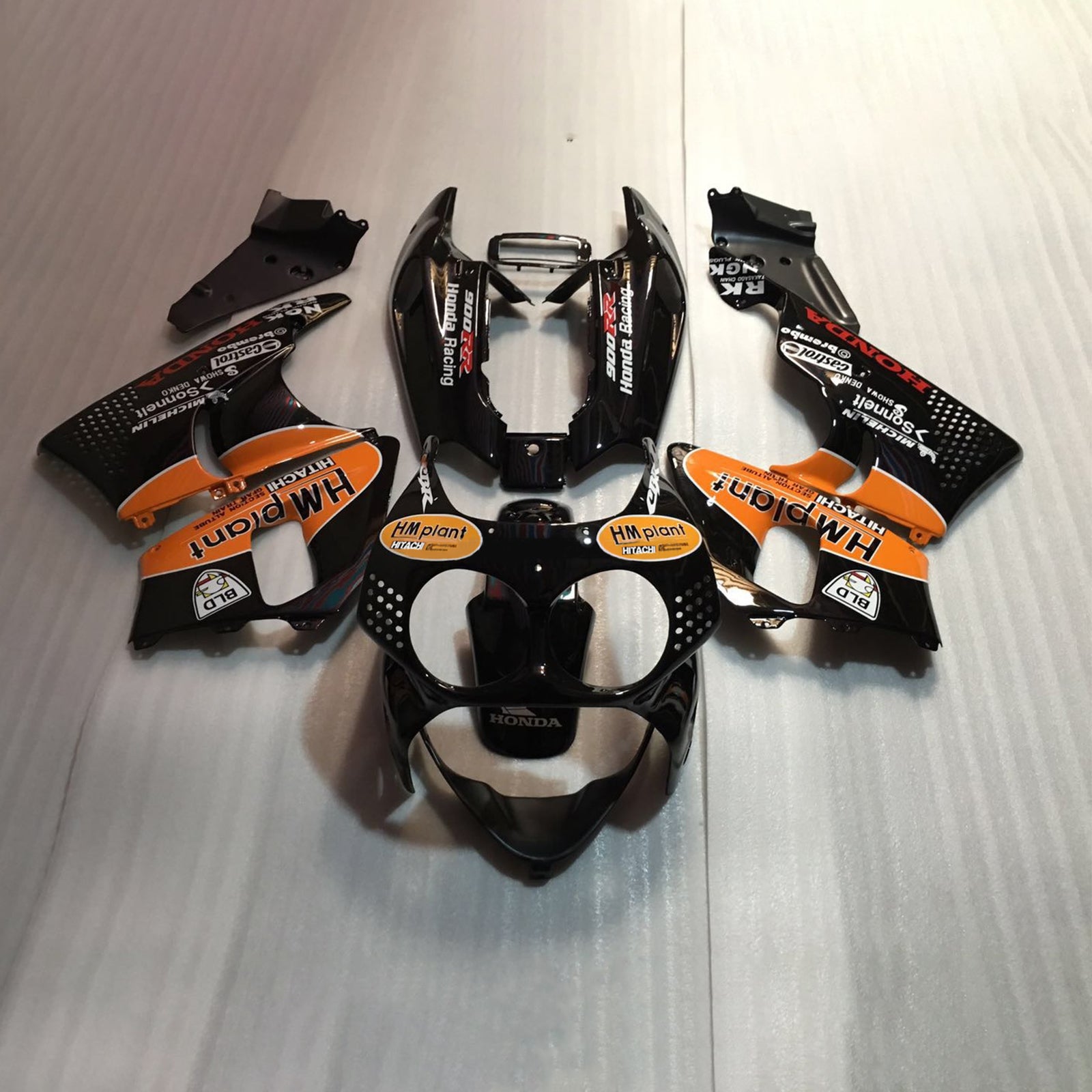 Amotopart 1992–1993 Honda CBR900RR 893 Verkleidung, Orange&Schwarzes Kit