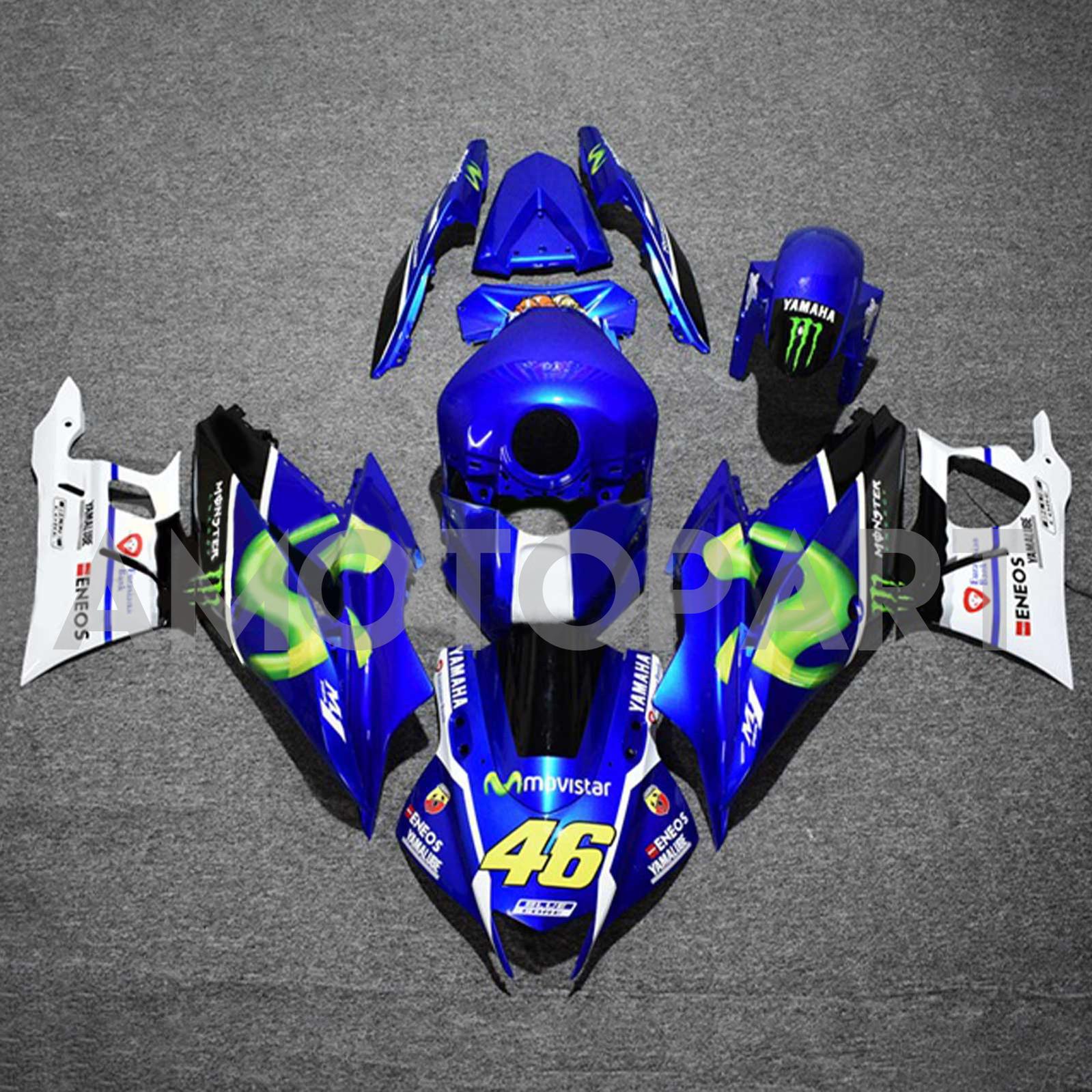 Amotopart Yamaha 2019-2021 YZF R3/YZF R25 Black&Blue Style3 Fairing Kit