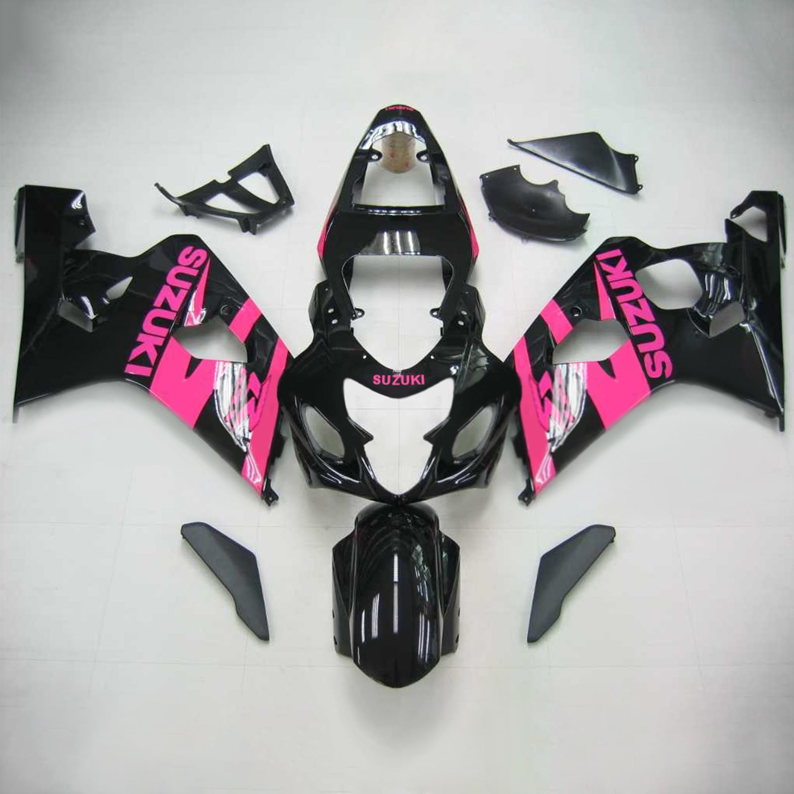 Amotopart Suzuki 2004-2005 GSXR 600/750 Black Pink Fairing Kit
