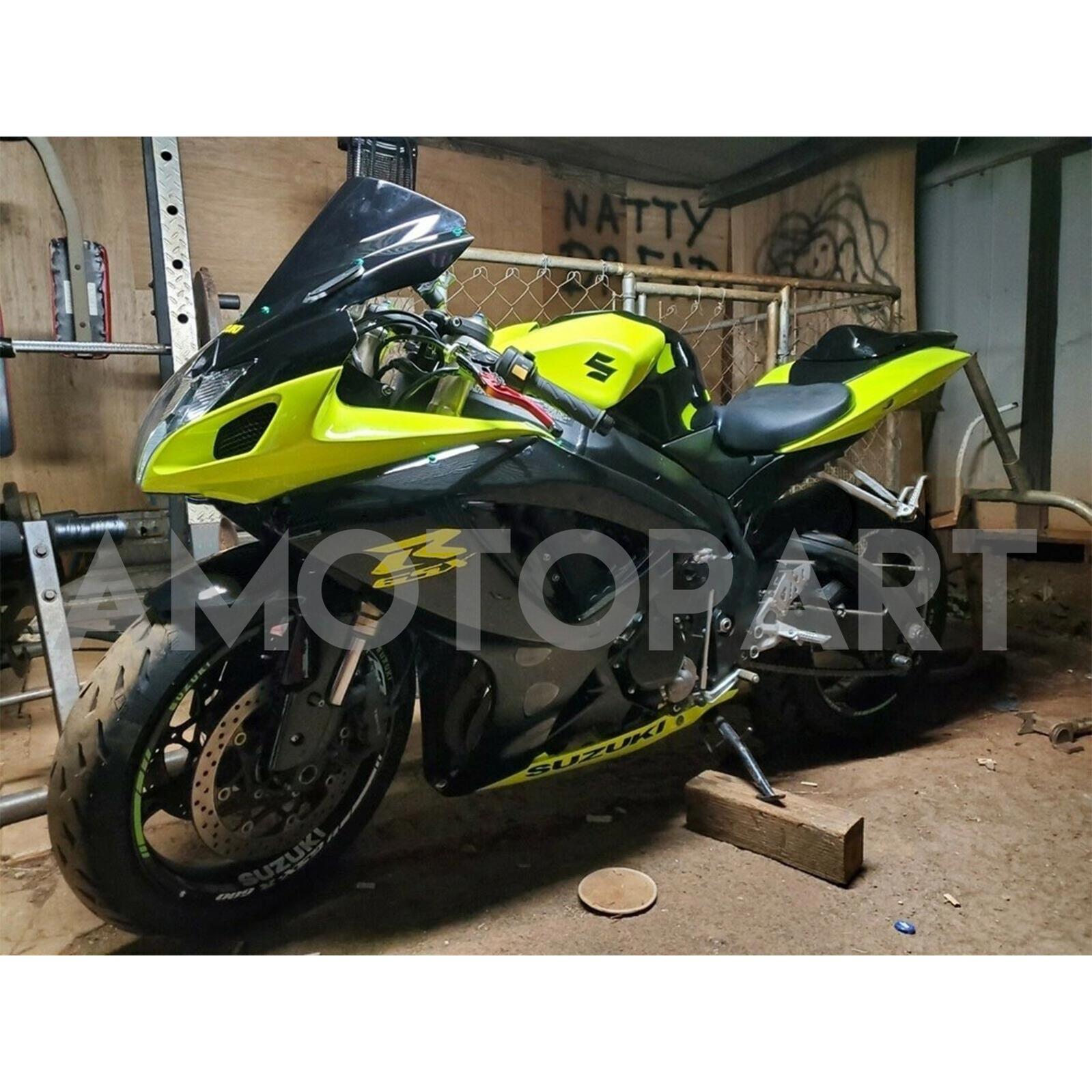 Amotopart 2006-2007 Suzuki GSXR 600/750 Glossy Black&Yellow Fairing Kit