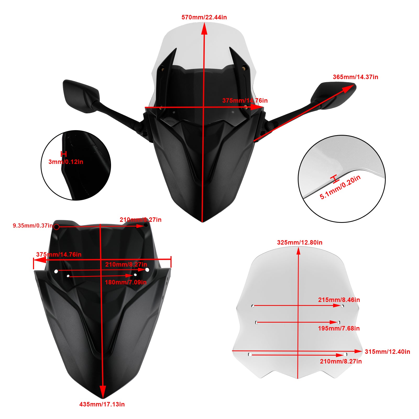 Čelní sklo pro čelní sklo ABS ABS FIT FOR FOR YAMAHA NMAX155 N-MAX 155 2021-2023