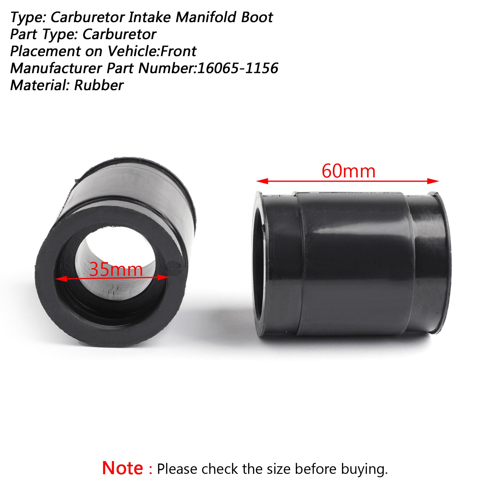 1988-1995 Kawasaki Ninja EX250 ZZR250 GPX250R Intake Carburetor Boot Generic