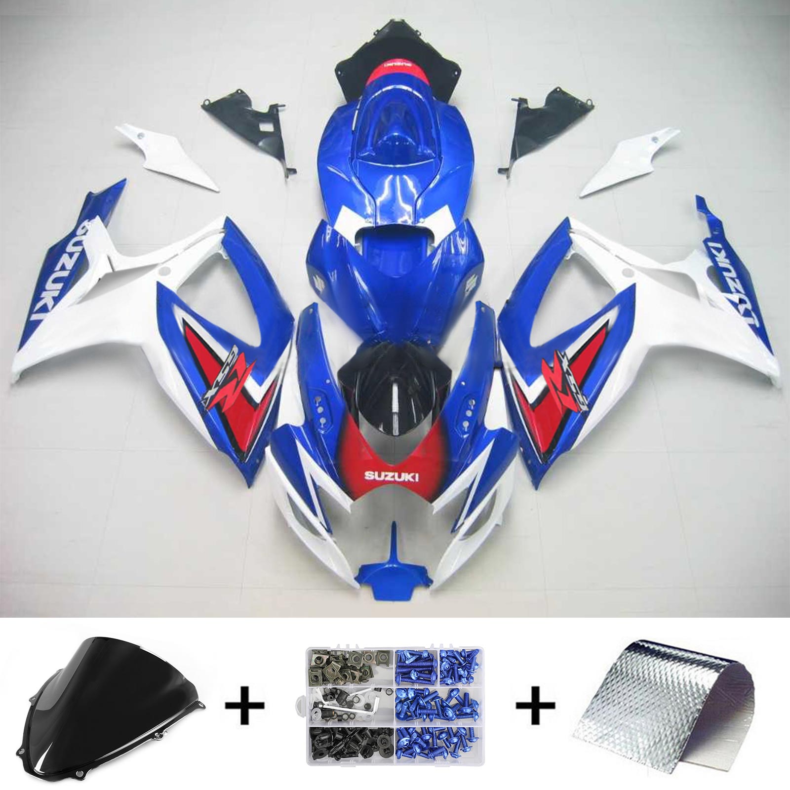 Amotopart 2006-2007 Suzuki GSXR 600/750 Blue&White Style3 Fairing Kit