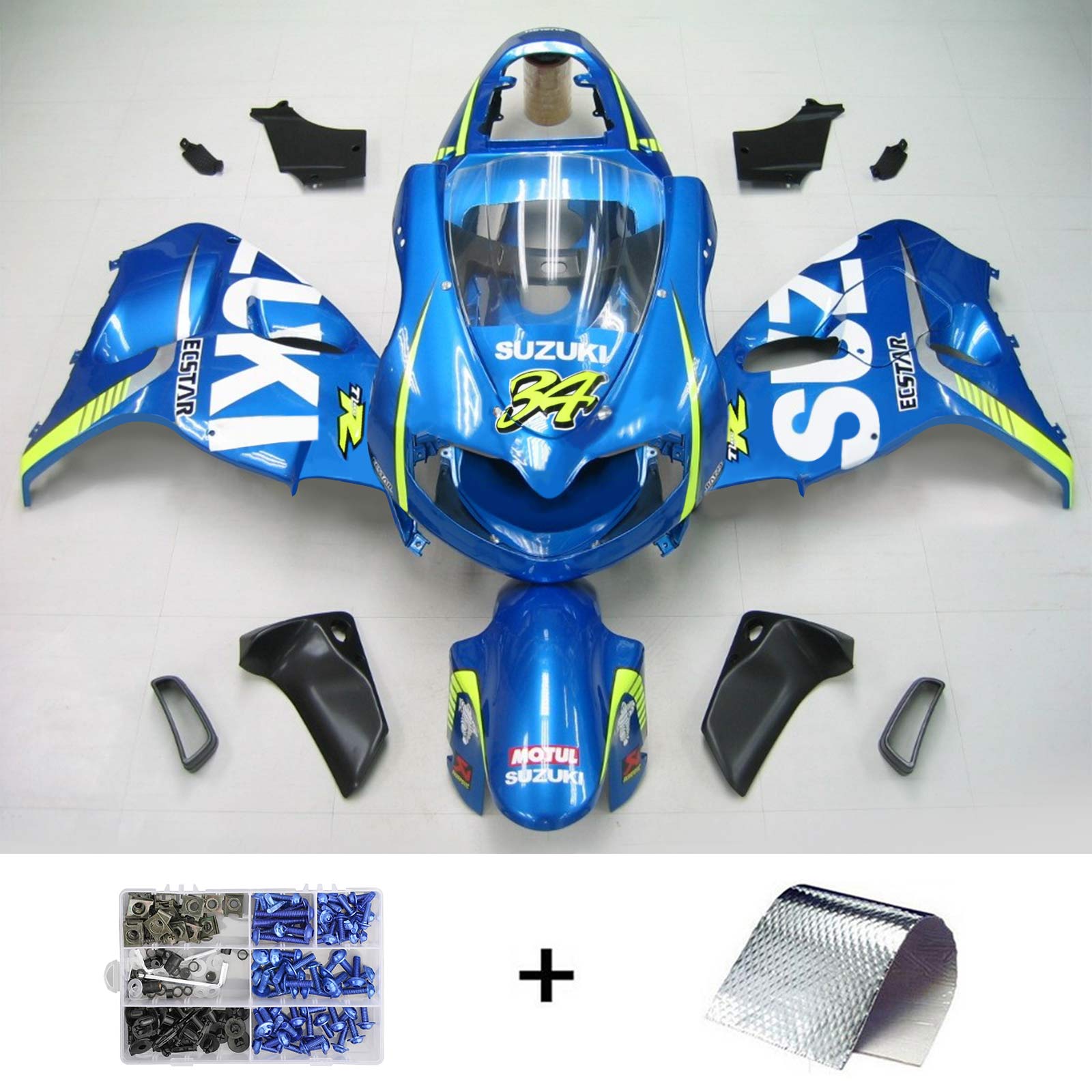 Amotopart 1998-2003 Suzuki TL1000R Fairing Ecstar Blue Kit