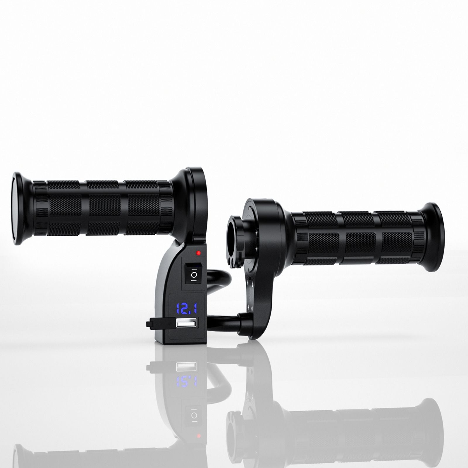 7/8" 22Mm Elektrische Verwarmde Handgrepen Verwarmingshendel Voltmeter Voor Motorfiets Groen Generiek