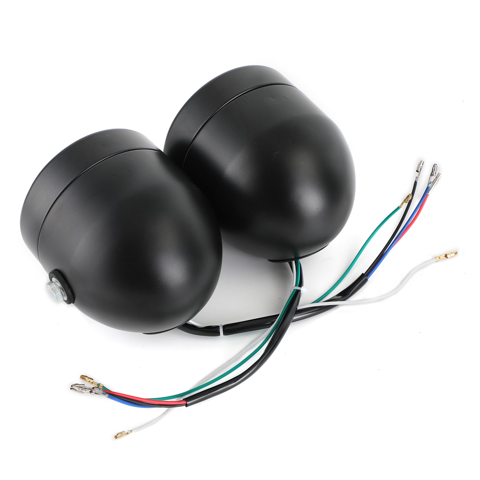 Black Twin Headlight Motocykl Double Dual Lamp Street Fighter Univerzální Motocykl Twin Headlight Double DRL Light pro Harley Chopper Bobber Cafe Racer 4.33" Twin Dual LED světlomet Univerzální Chopper Bobber Cafe Racer Motocykl Generic