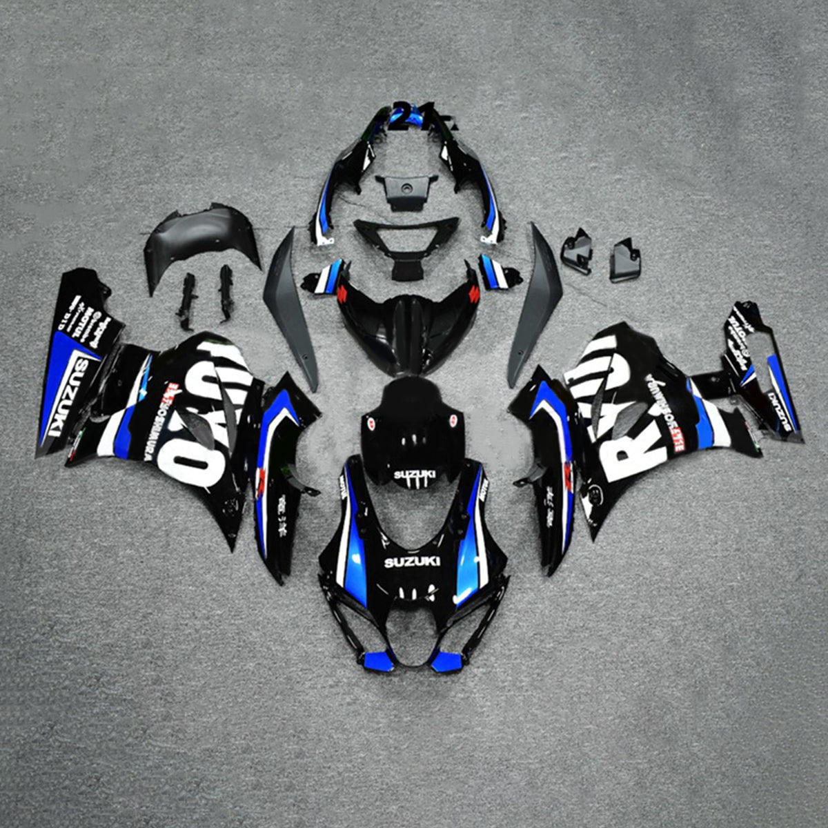 Amotopart 2017-2024 K17 GSXR1000 Suzuki Black&Blue Style3 Fairing Kit